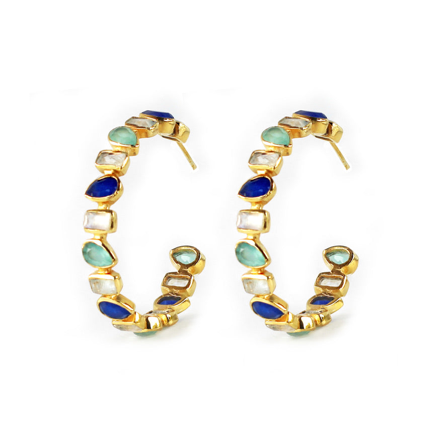 Mixed Hoops in Blues