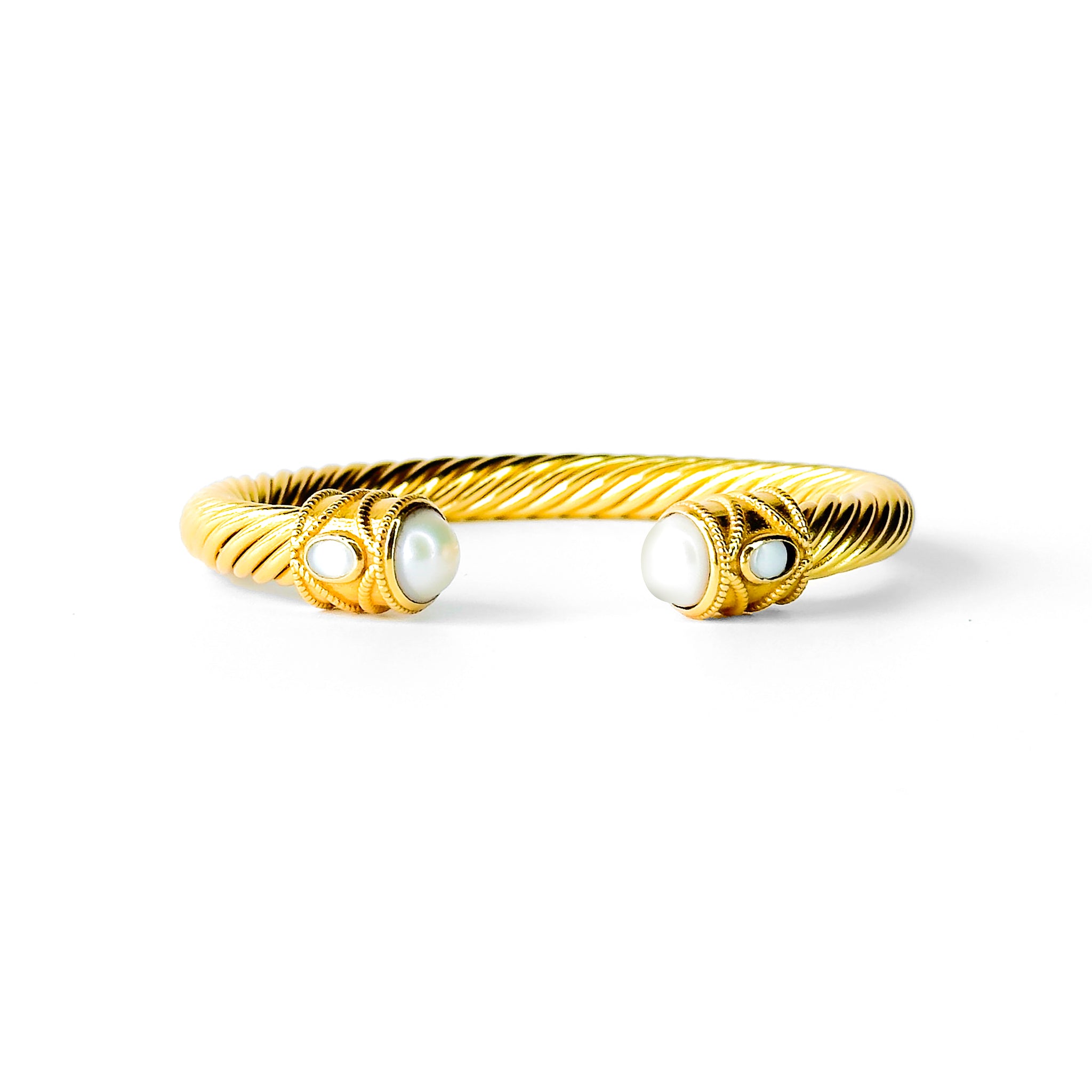 Cable Cuff in Pearl | Lustre Jewellery 