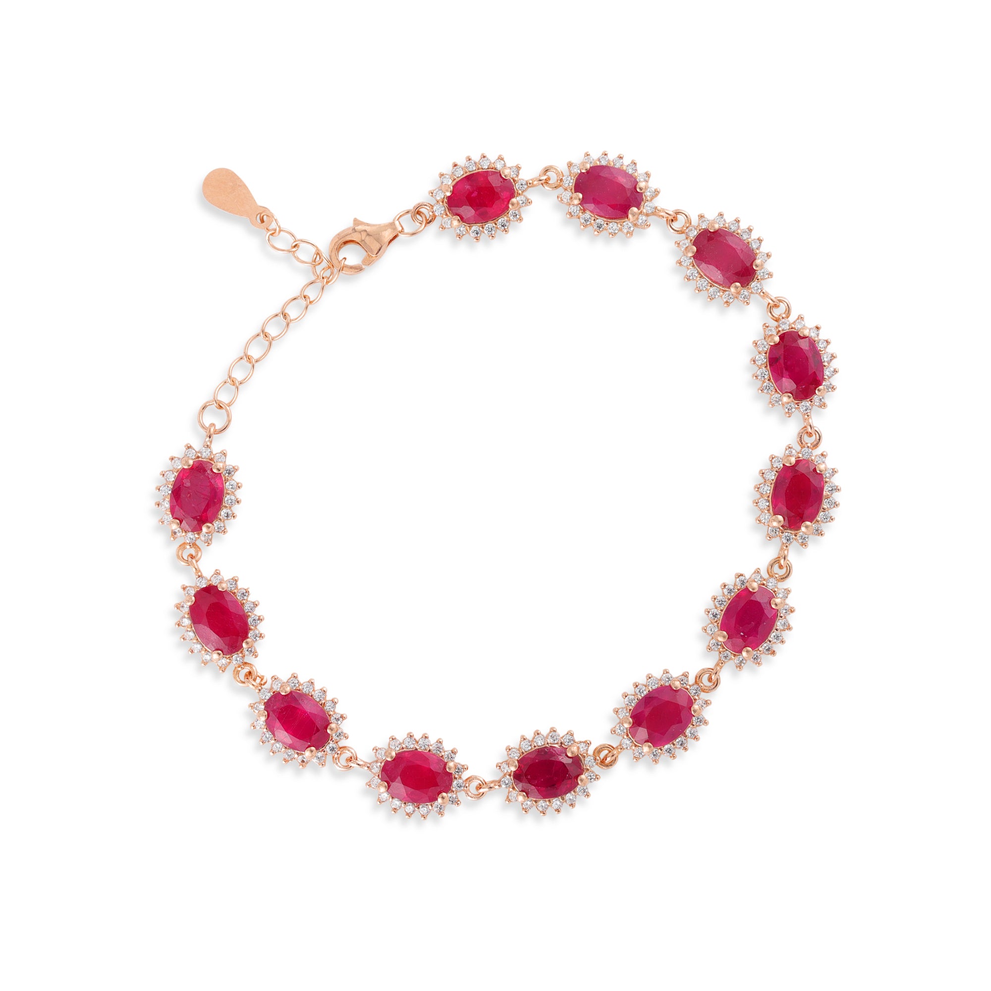 Ruby crystal bracelet with halo design – Shop Lustre