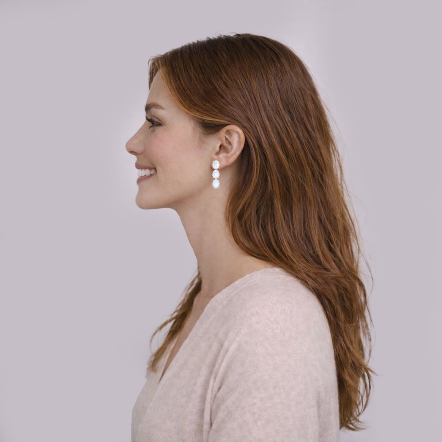 Sabina Earrings in Moonstone