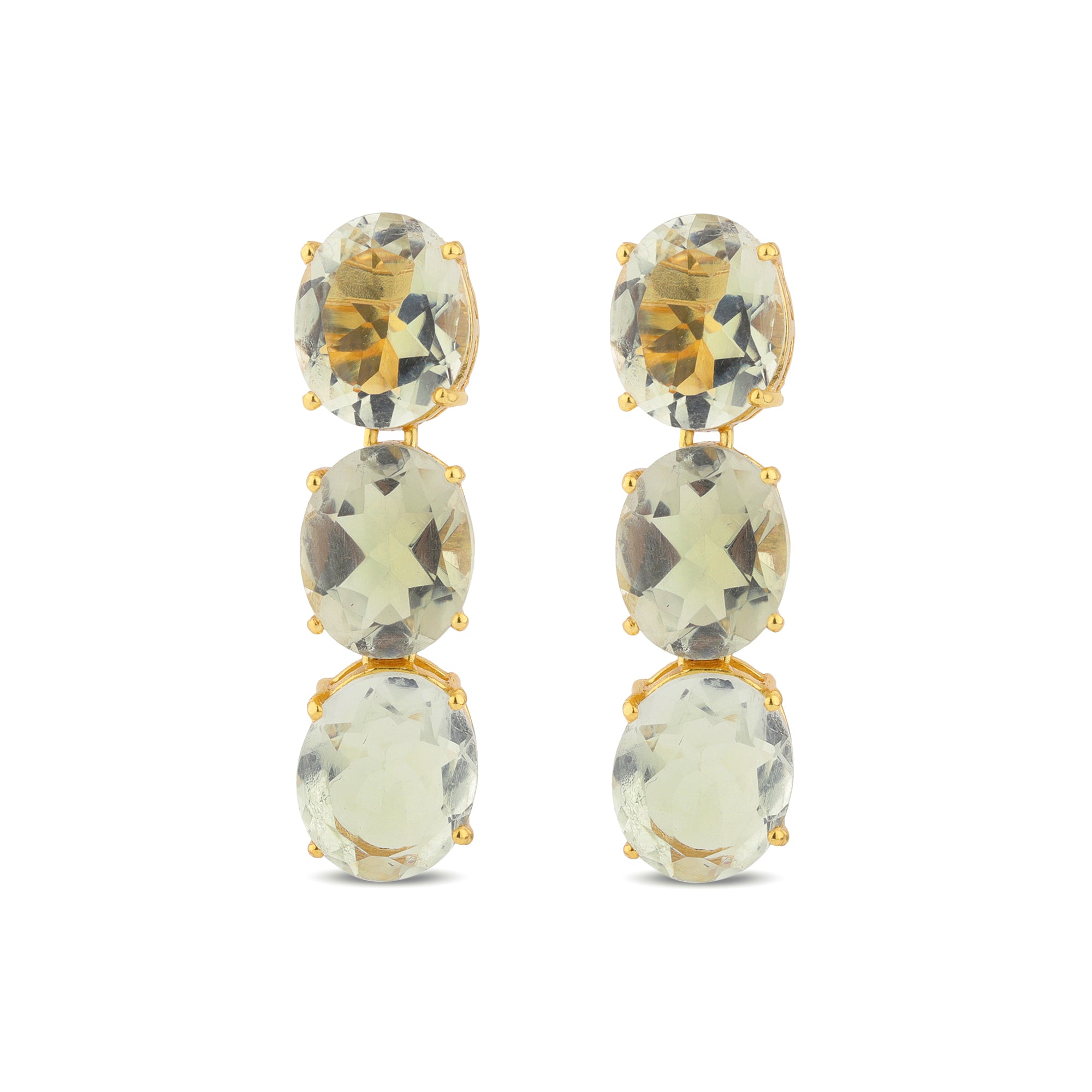 Yellow gemstone drop earrings in gold setting – Shop Lustre