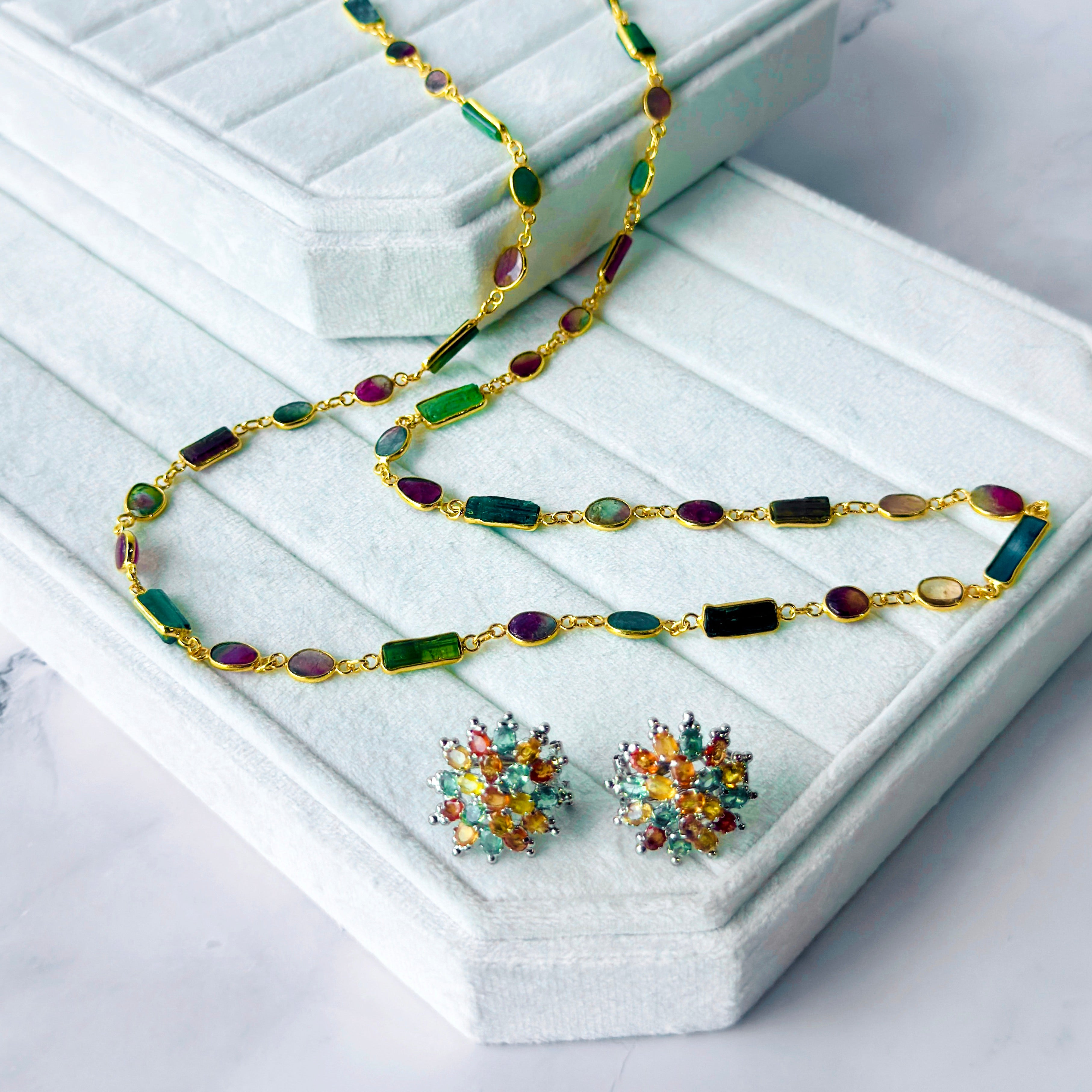 Uncut Tourmaline Necklace