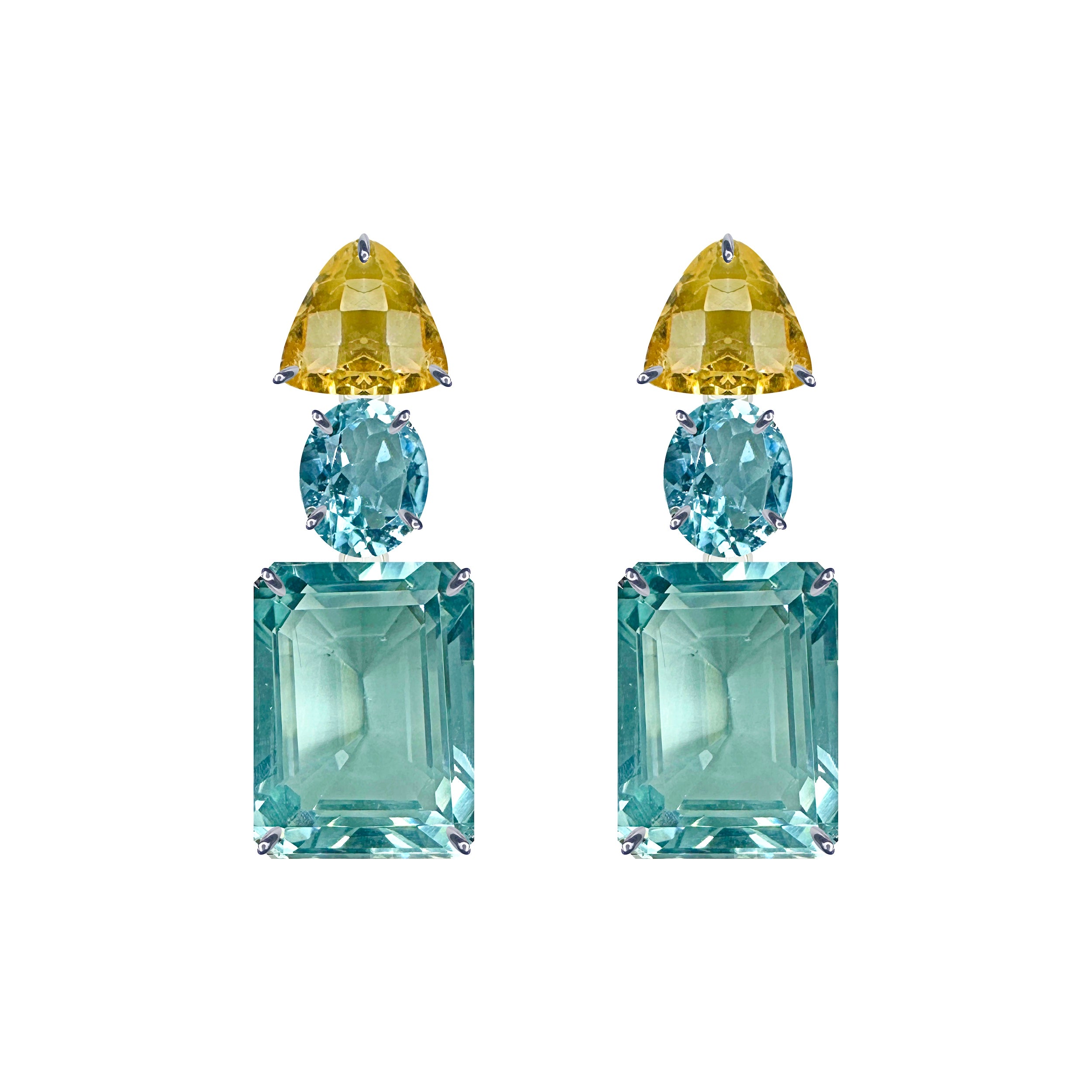 Citrine, Blue Topaz & Aquamarine Trio