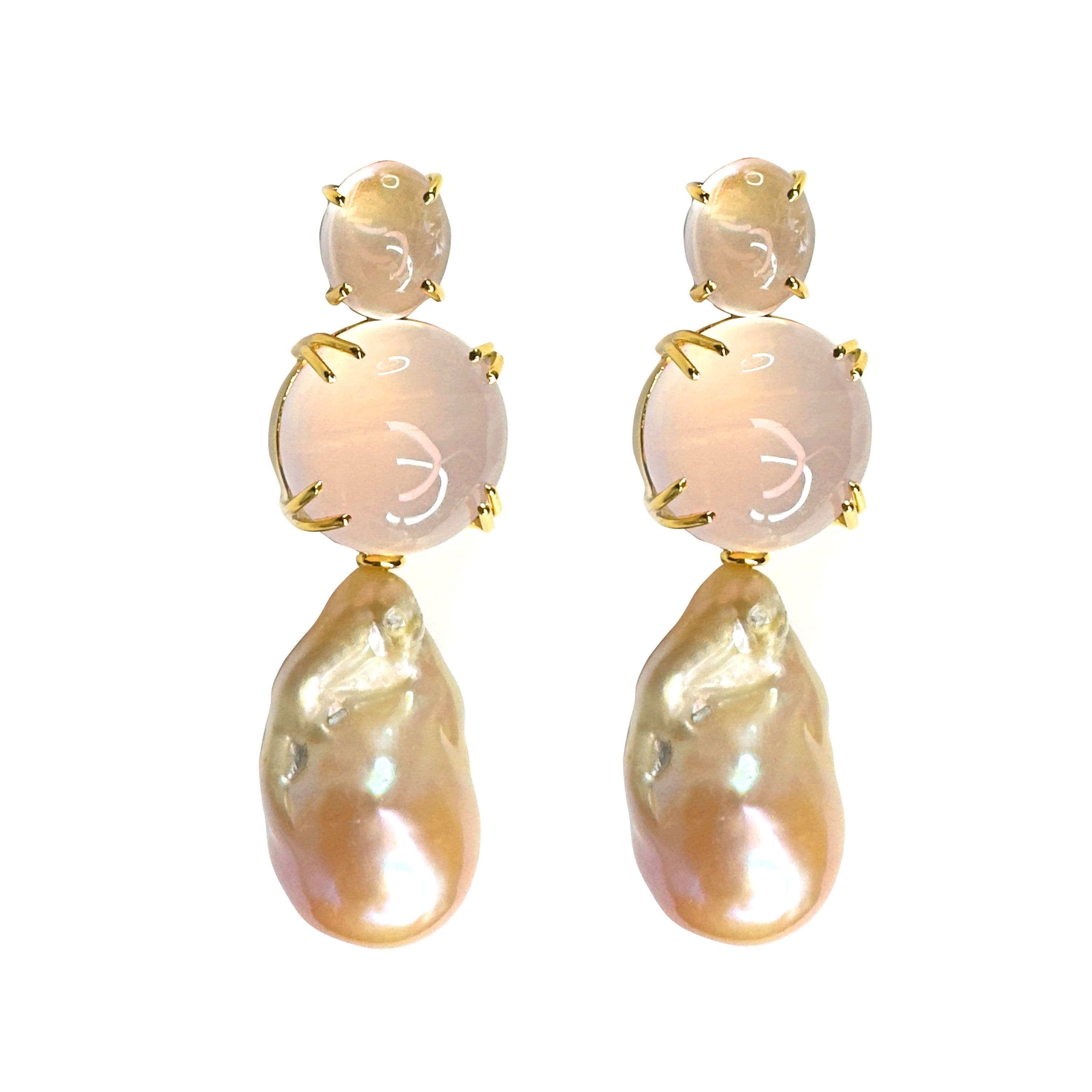 Rose Quartz & Baroque Pearl Trio