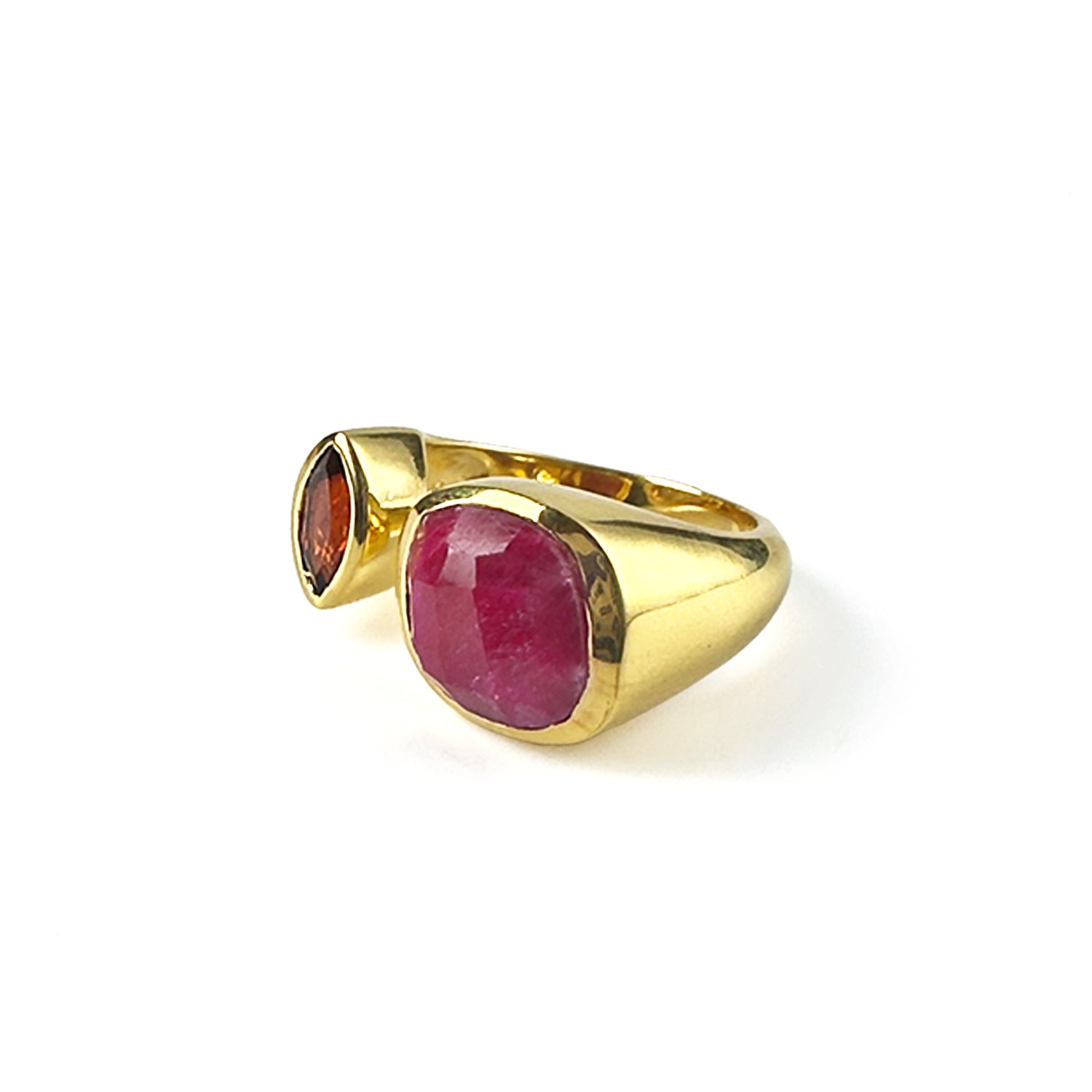 Toi Et Moi Ring in Ruby & Garnet