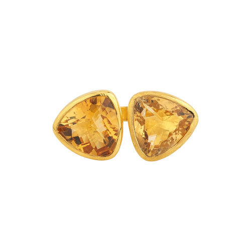 Ring - Double Citrine Faceted