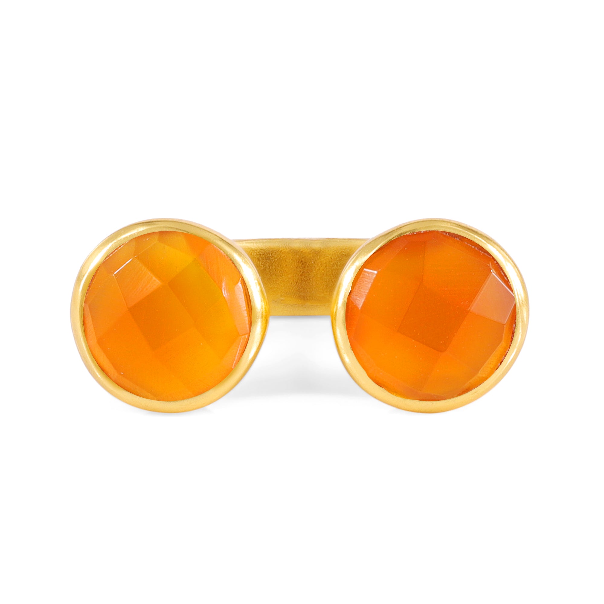 Gemini Ring in Carnelian in Carnelian, gold plated, handcrafted gemstone rings Singapore