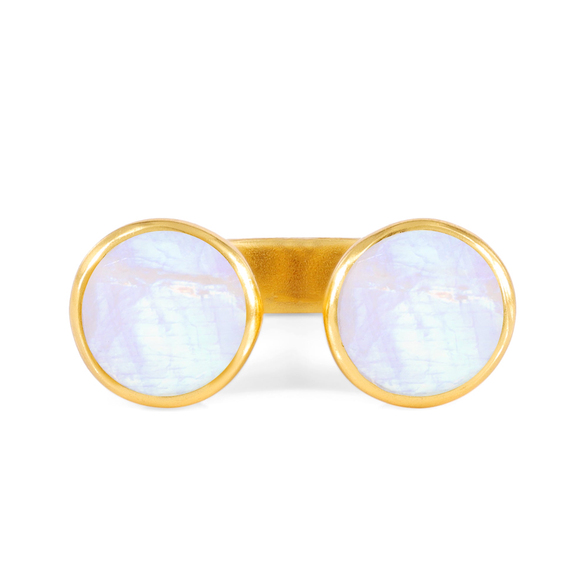 Gemini Ring in Moonstone in Moonstone, gold plated, handcrafted gemstone rings Singapore
