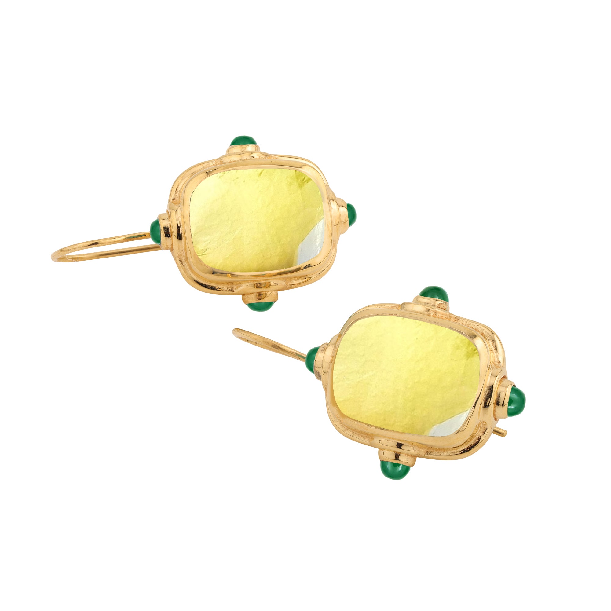 Cardinal Earrings in Lemon Quartz in Lemon Quartz, gold plated, handcrafted gemstone earrings Singapore