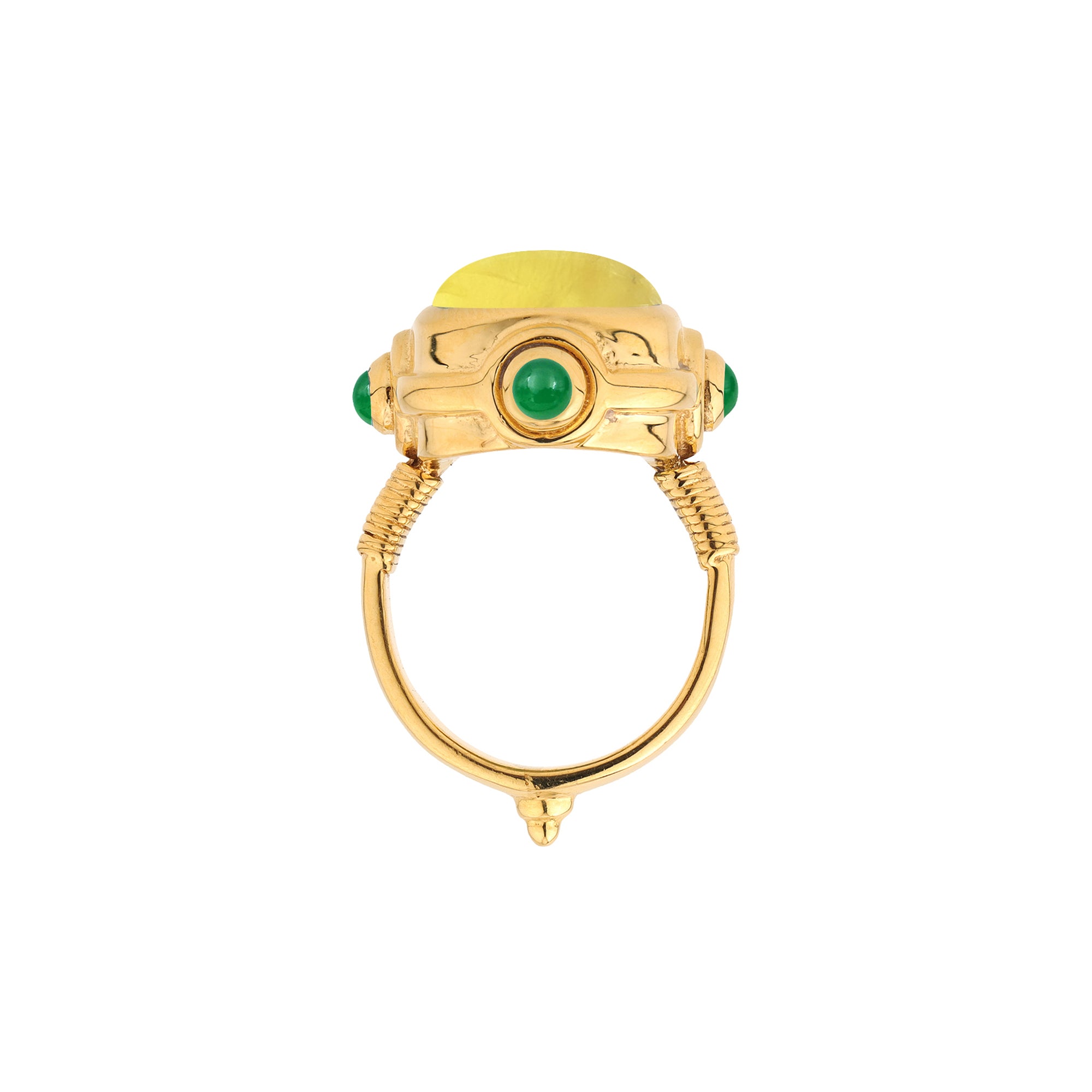 Cardinal Ring in Lemon Quartz in Lemon Quartz, gold plated, handcrafted gemstone rings Singapore