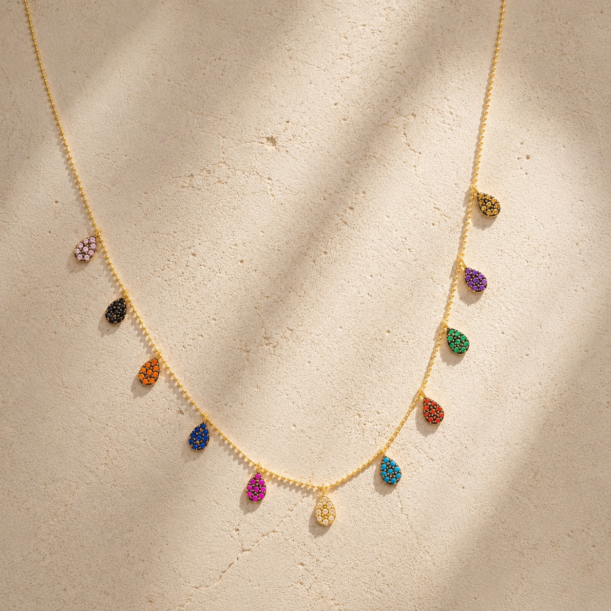 Celestial Gaze Teardrop Multicolor Necklace