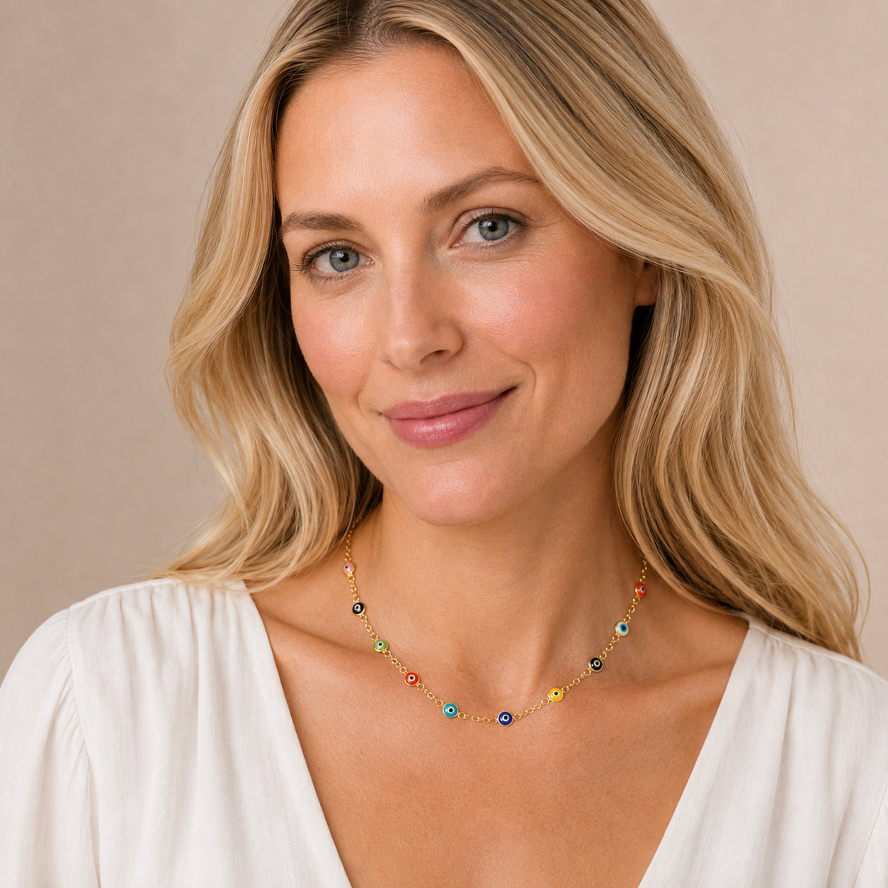 Celestial Gaze Necklace in Multicolor Enamel