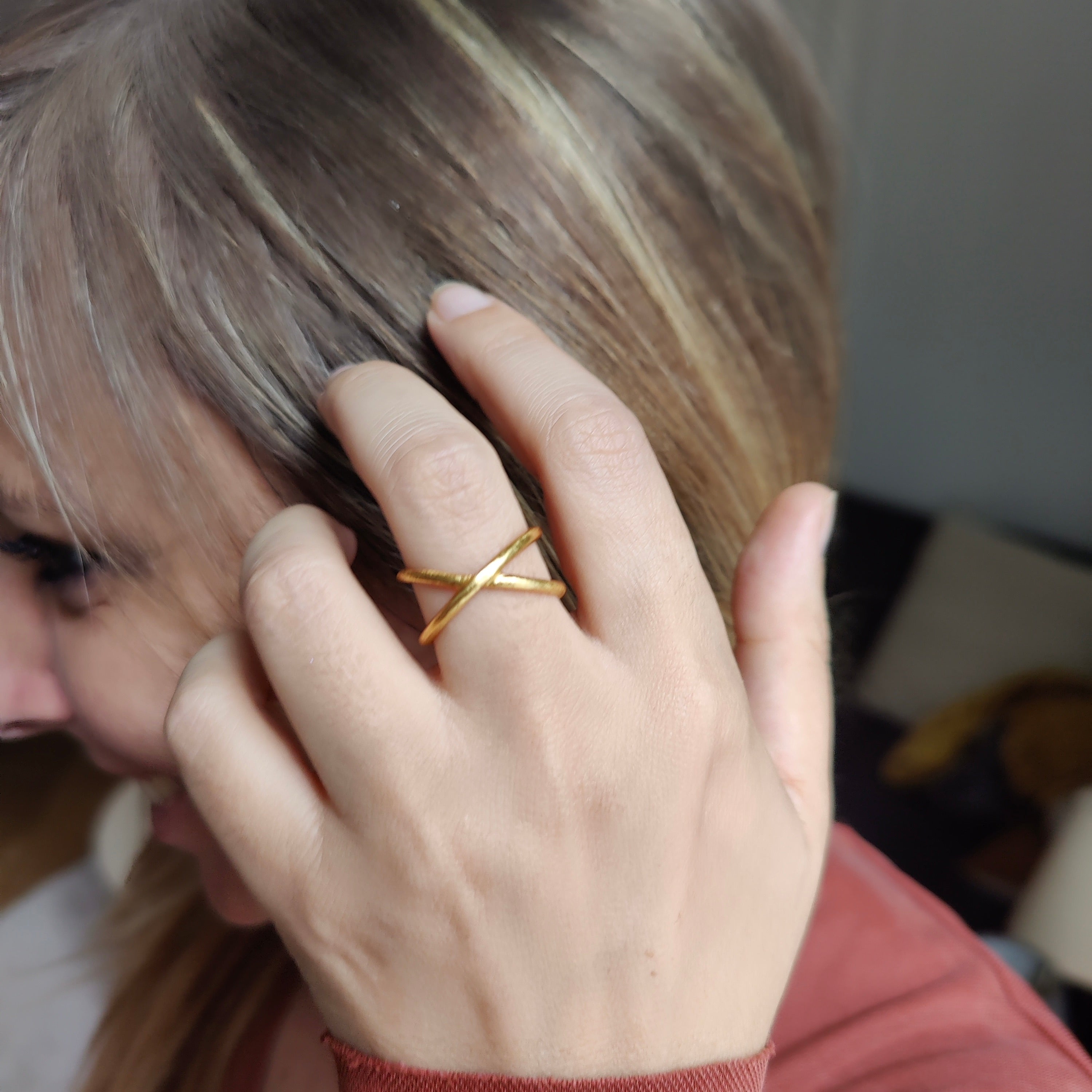 Gen-X Ring, gold plated, handcrafted gemstone rings Singapore