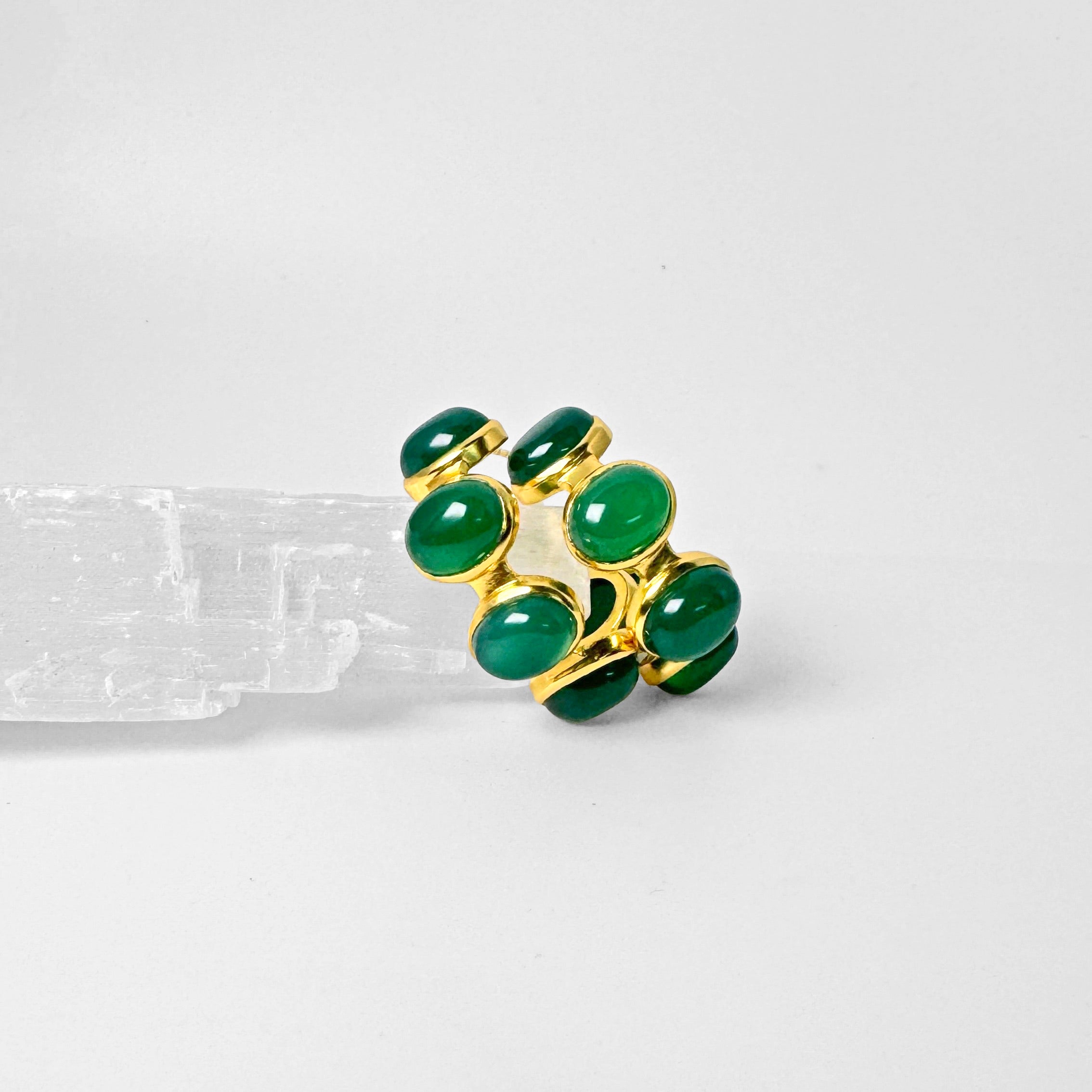 Bubble Hoop in Green Onyx