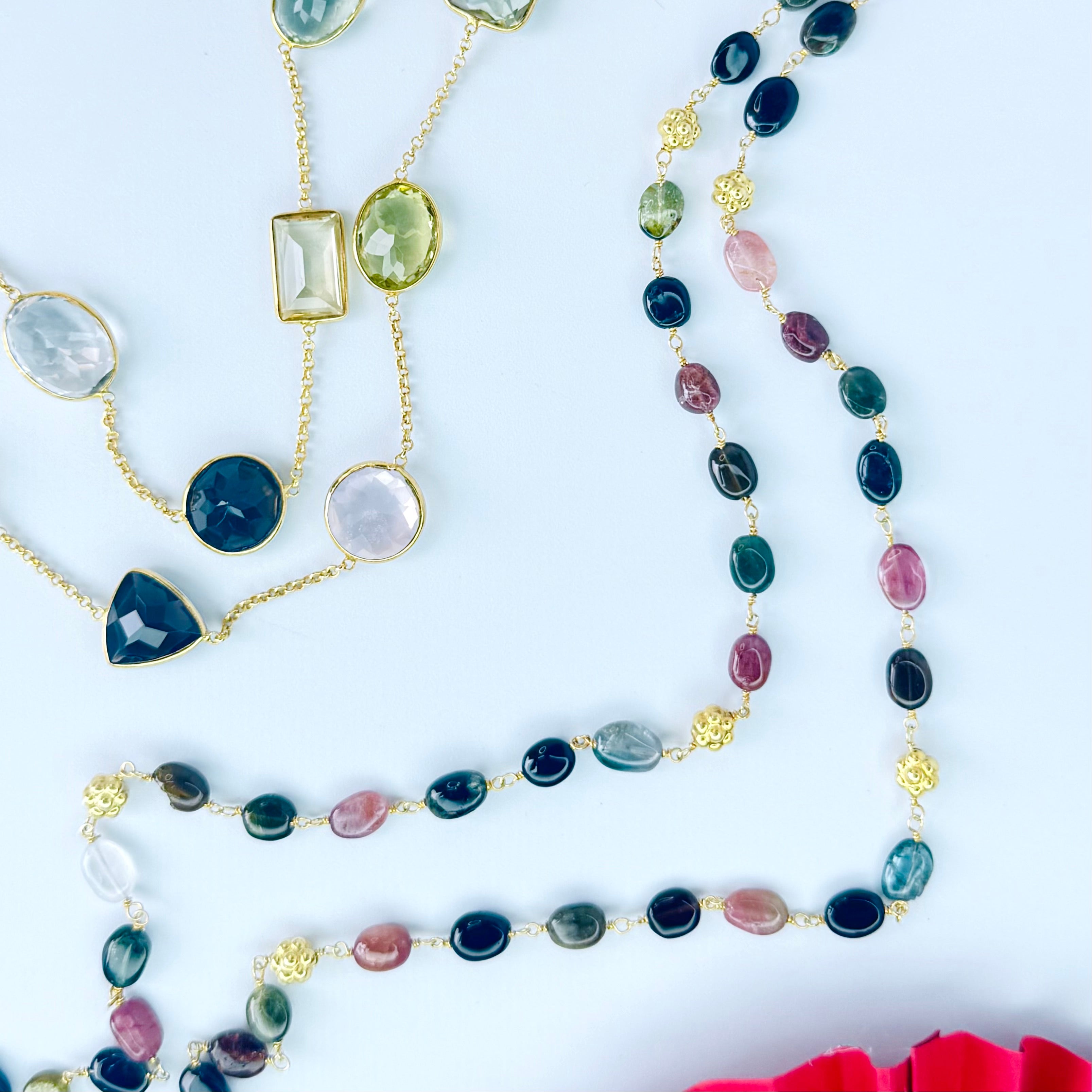 Multi Gemstone Station Necklace