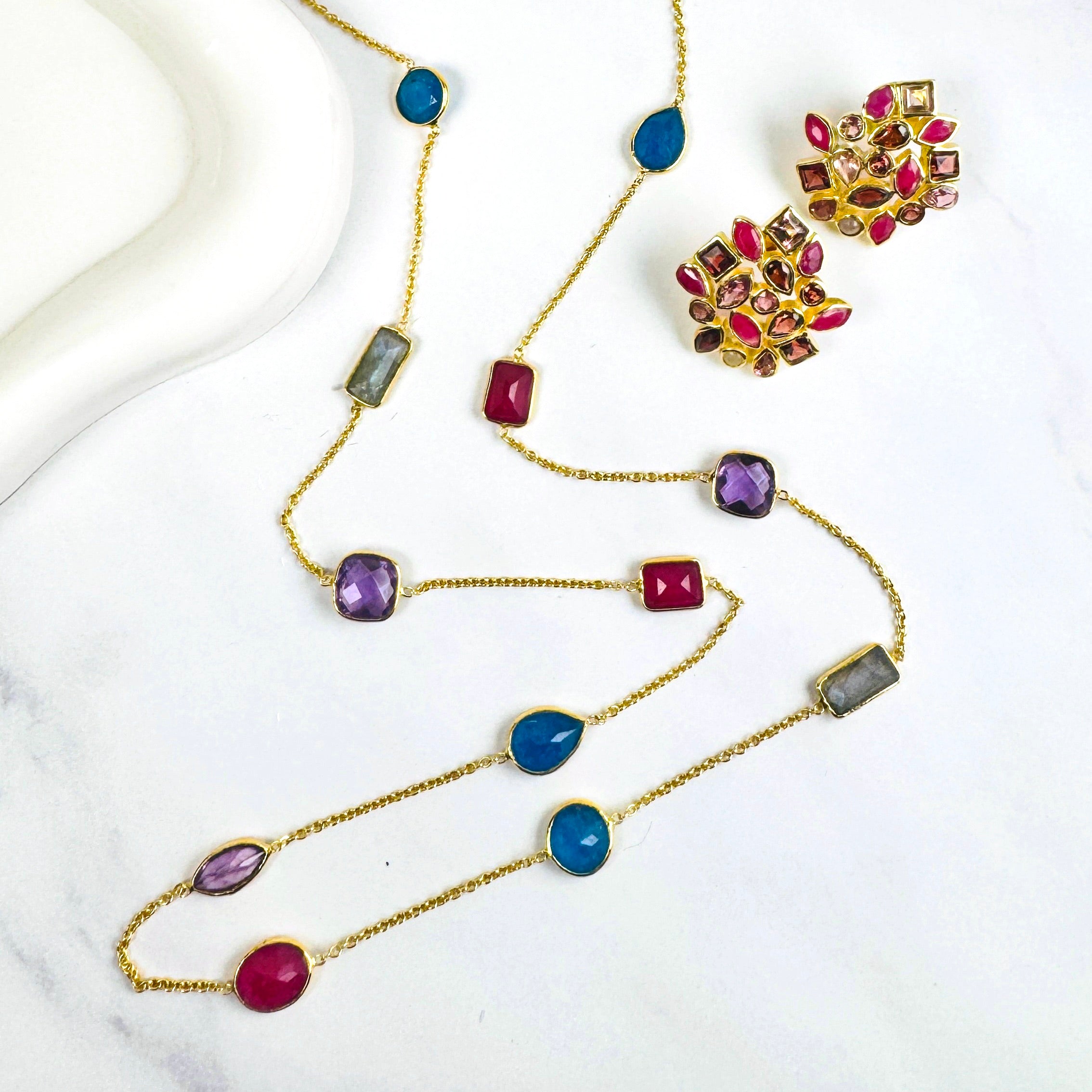Multi Coloured Quartz Necklace