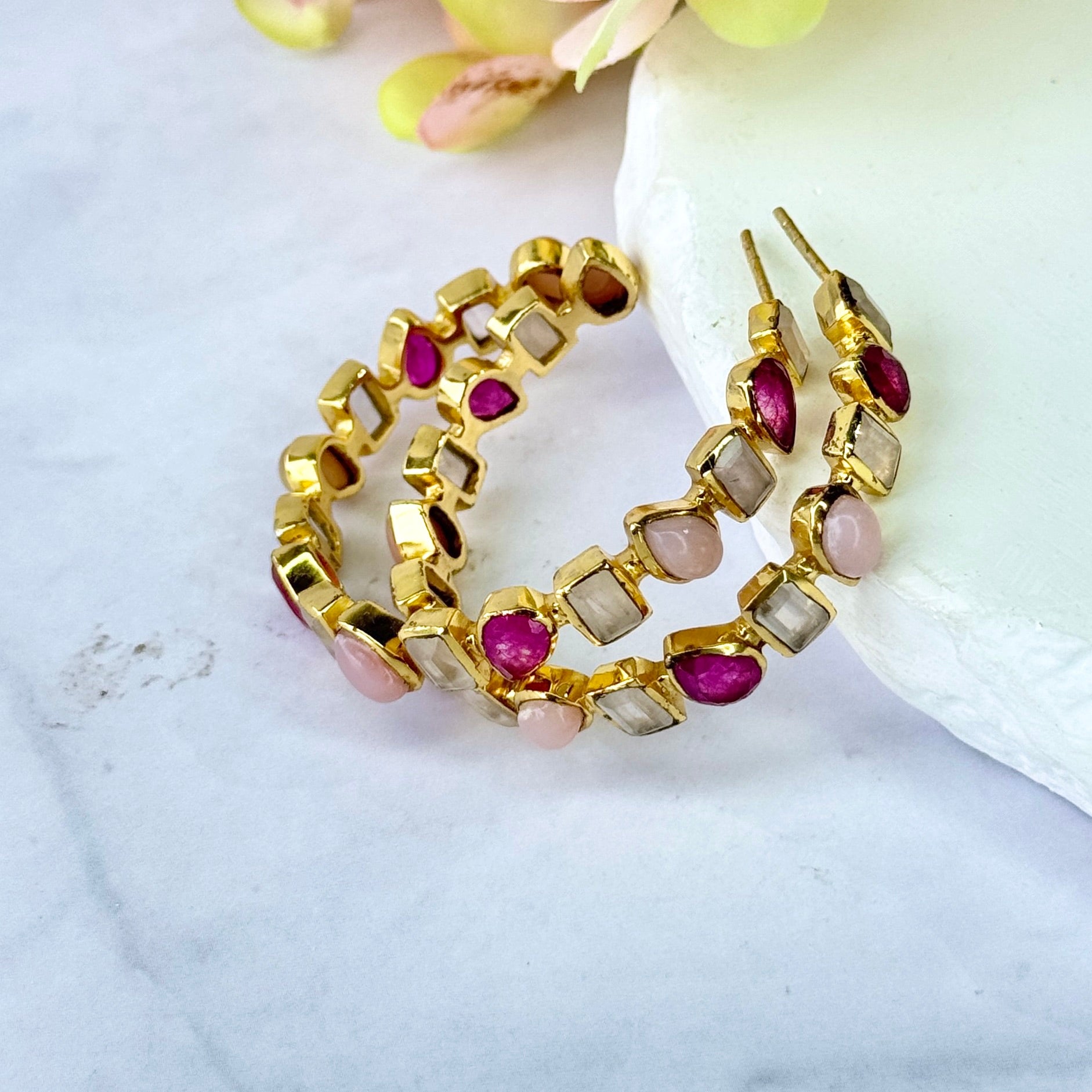 Mixed Hoops in Pinks