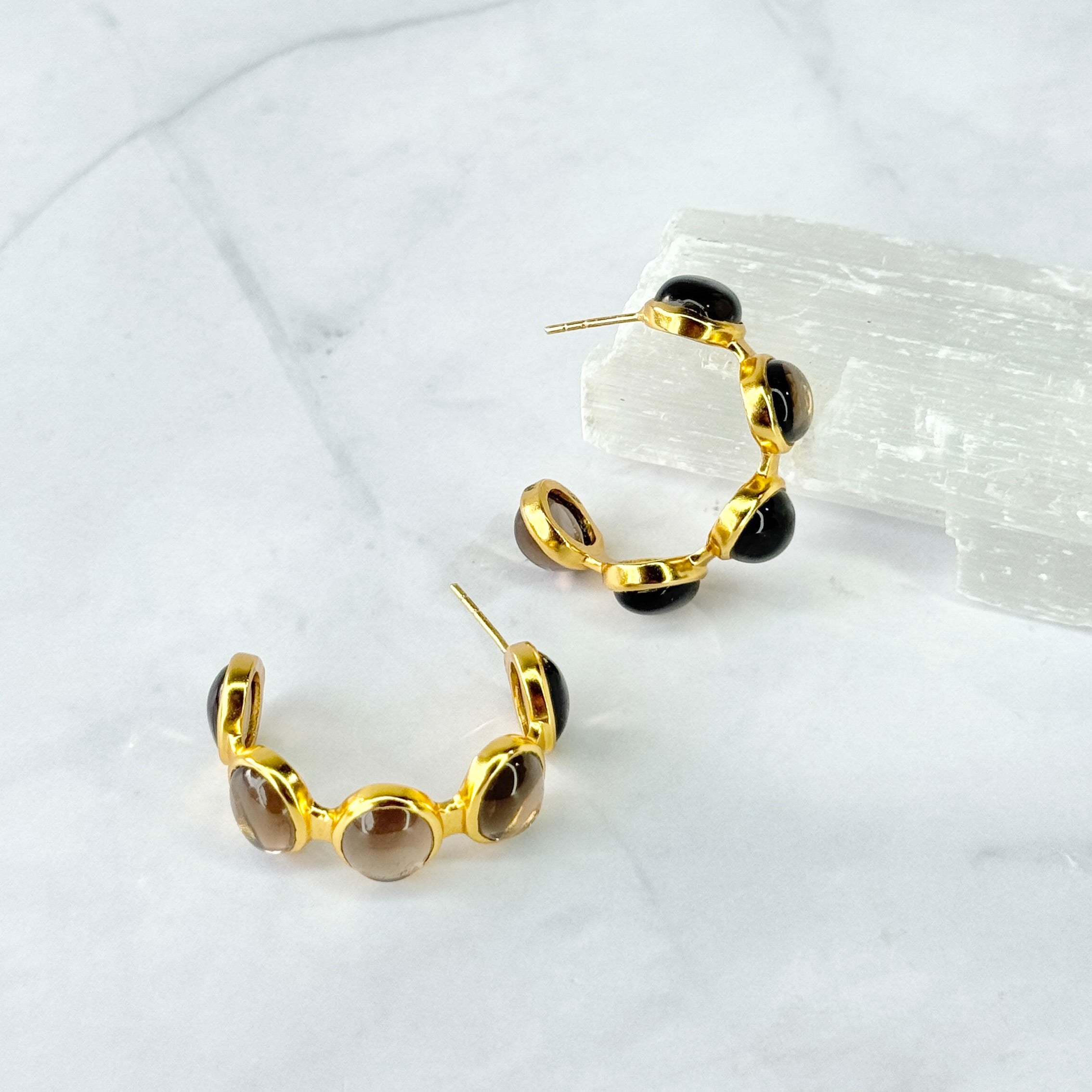 Bubble Hoop in Smoky Quartz