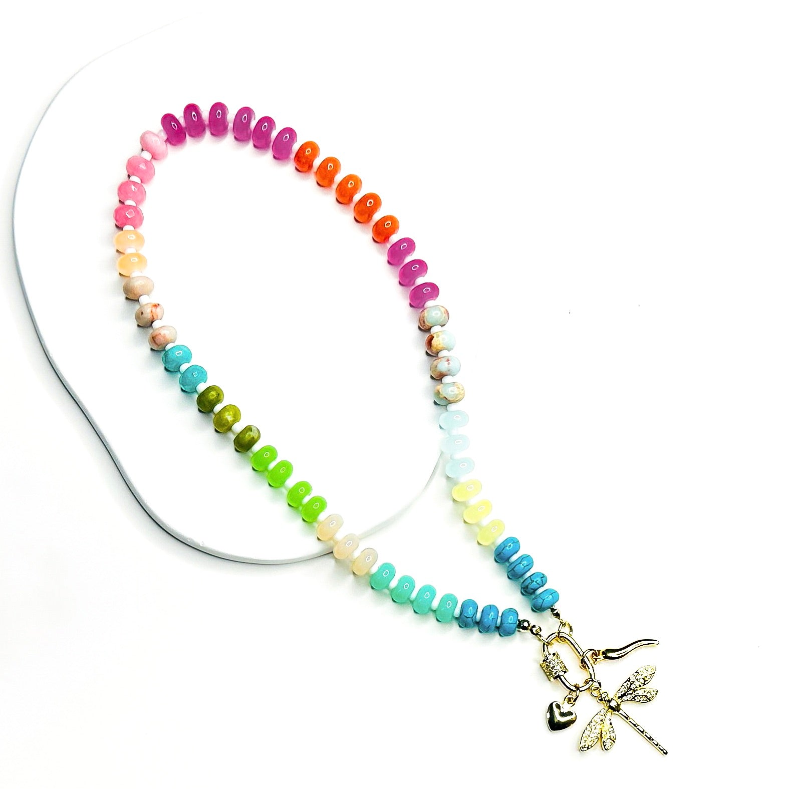 Dreamweaver Necklace in Jellybean Dreams, gold plated, handcrafted gemstone necklace Singapore