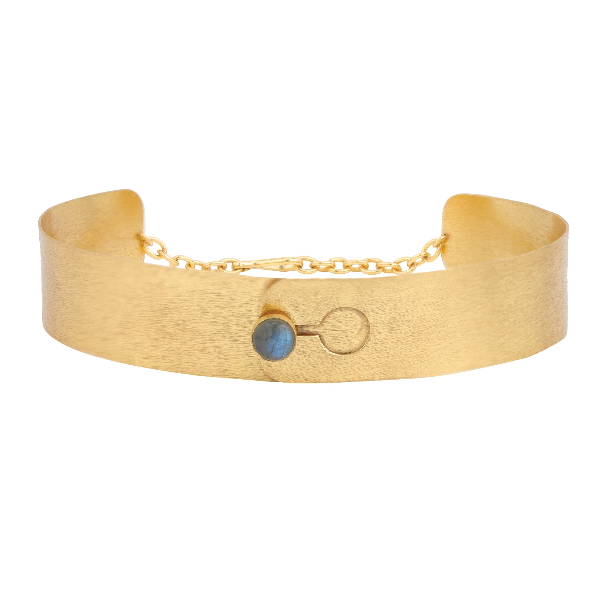 Keyhole Choker in Labradorite in Labradorite, gold plated, handcrafted gemstone necklace Singapore