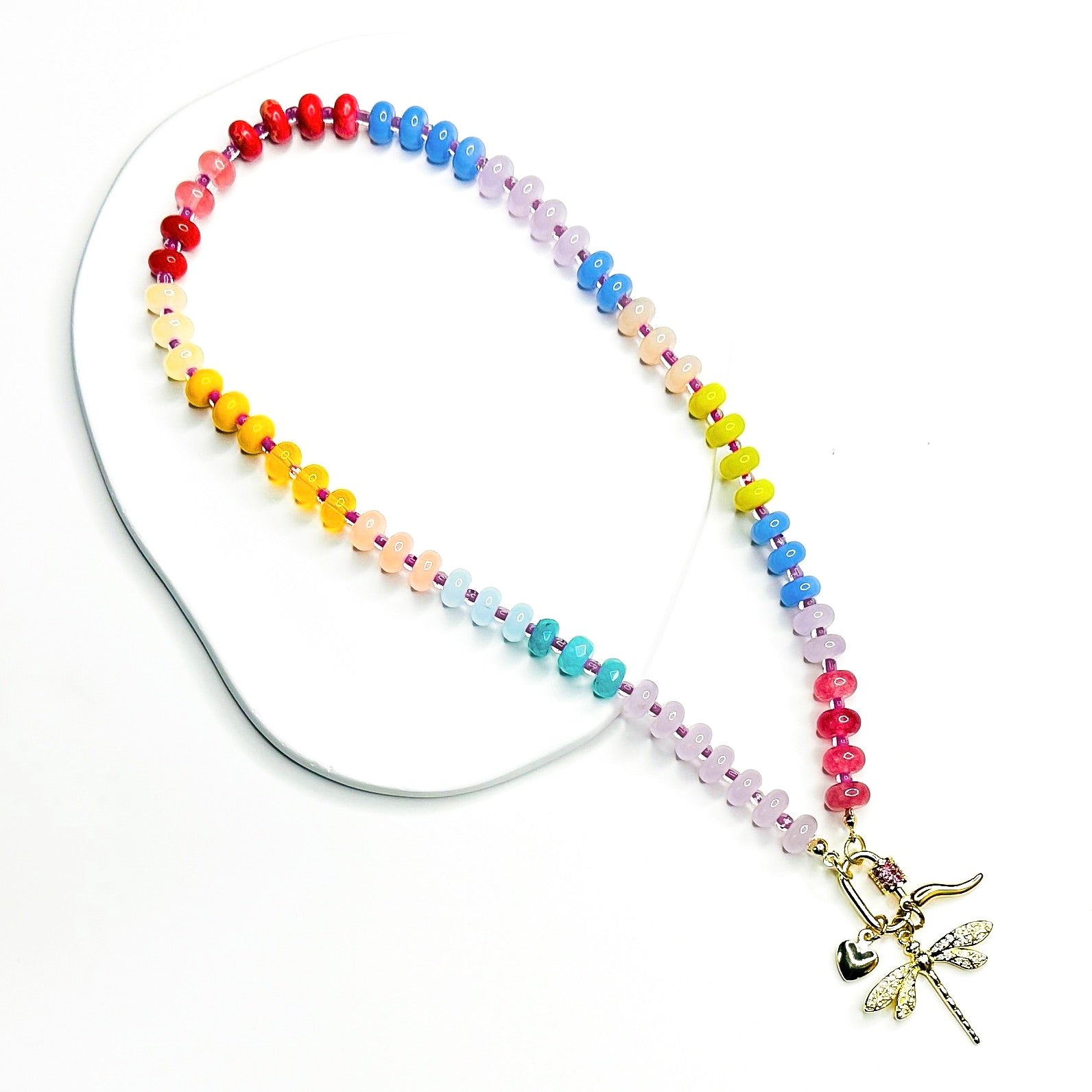 Dreamweaver Necklace in Twilight Prism, gold plated, handcrafted gemstone necklace Singapore