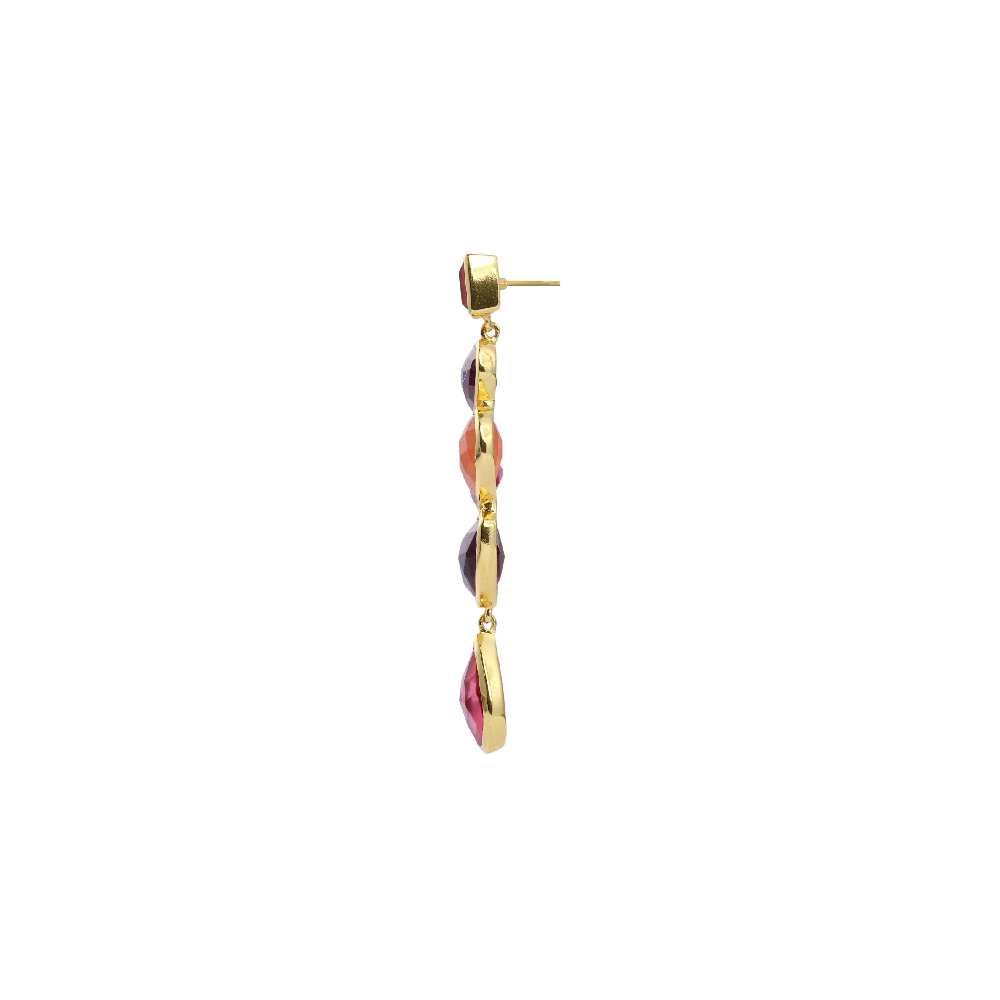 Chandelier Earrings In Indian Summer in Carnelian, gold plated, handcrafted gemstone earrings Singapore