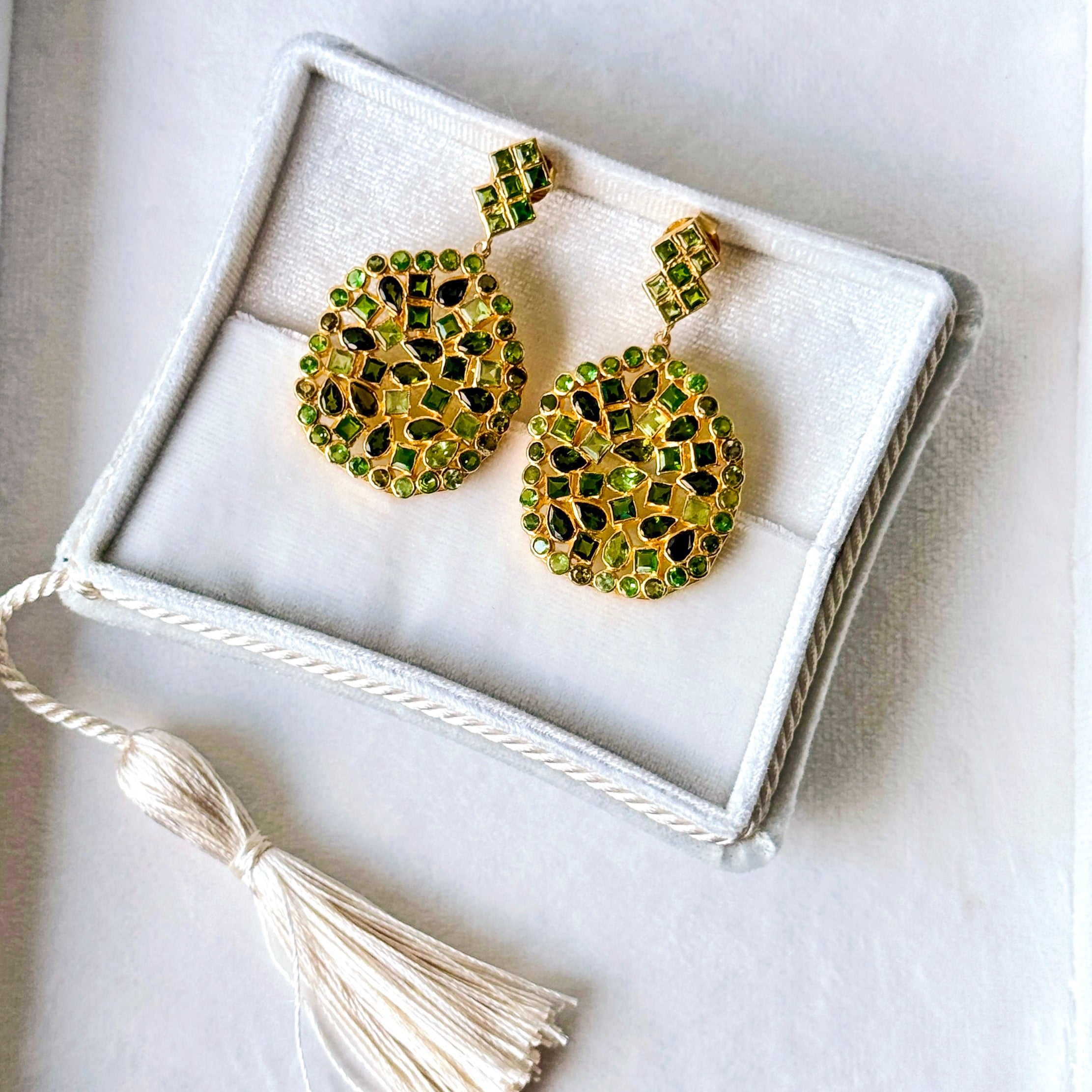 Free Form Green Tourmaline Earrings