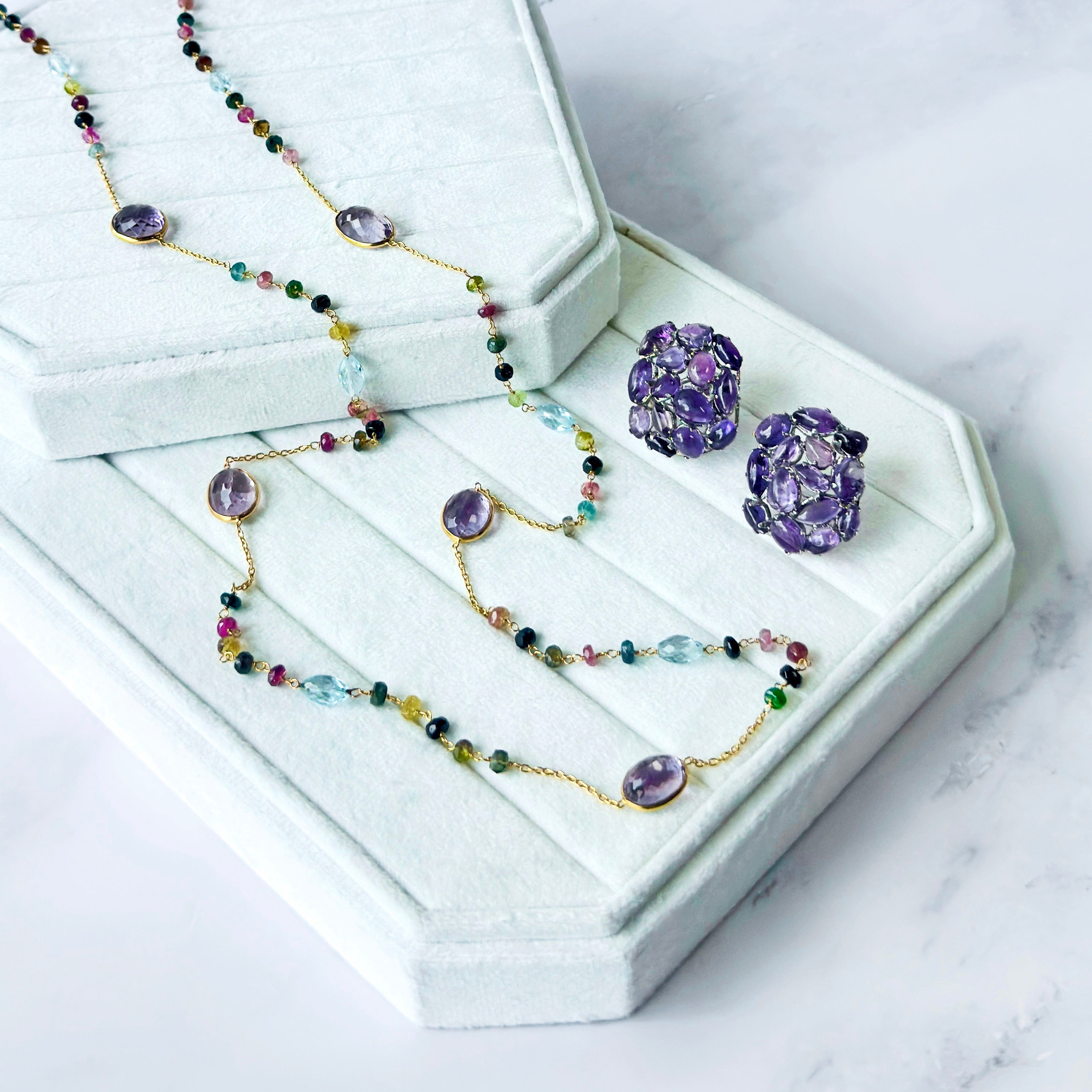 Amethyst & Tourmaline Necklace