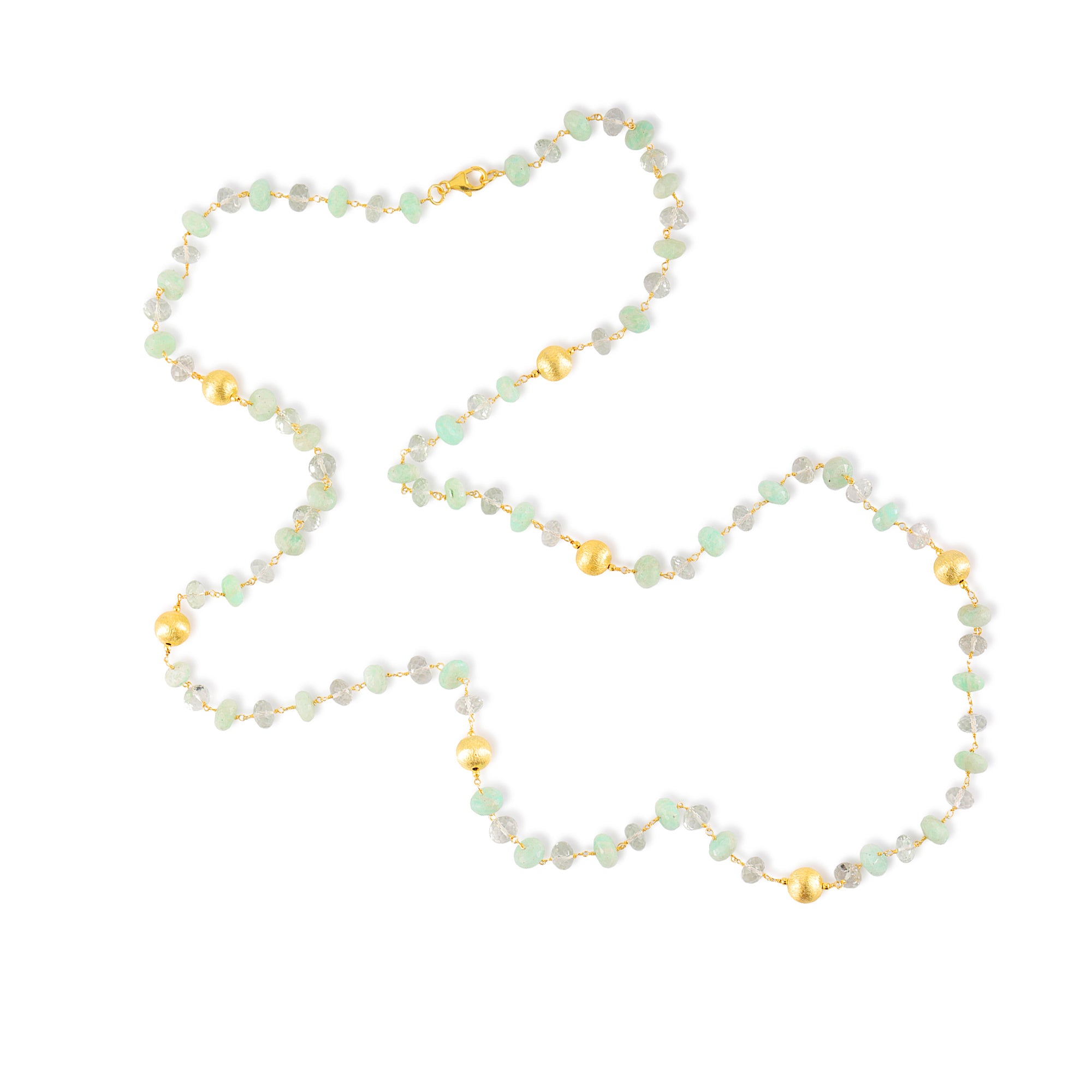 Necklace in Amazonite & Prasiolite in Amazonite, gold plated, handcrafted gemstone necklace Singapore