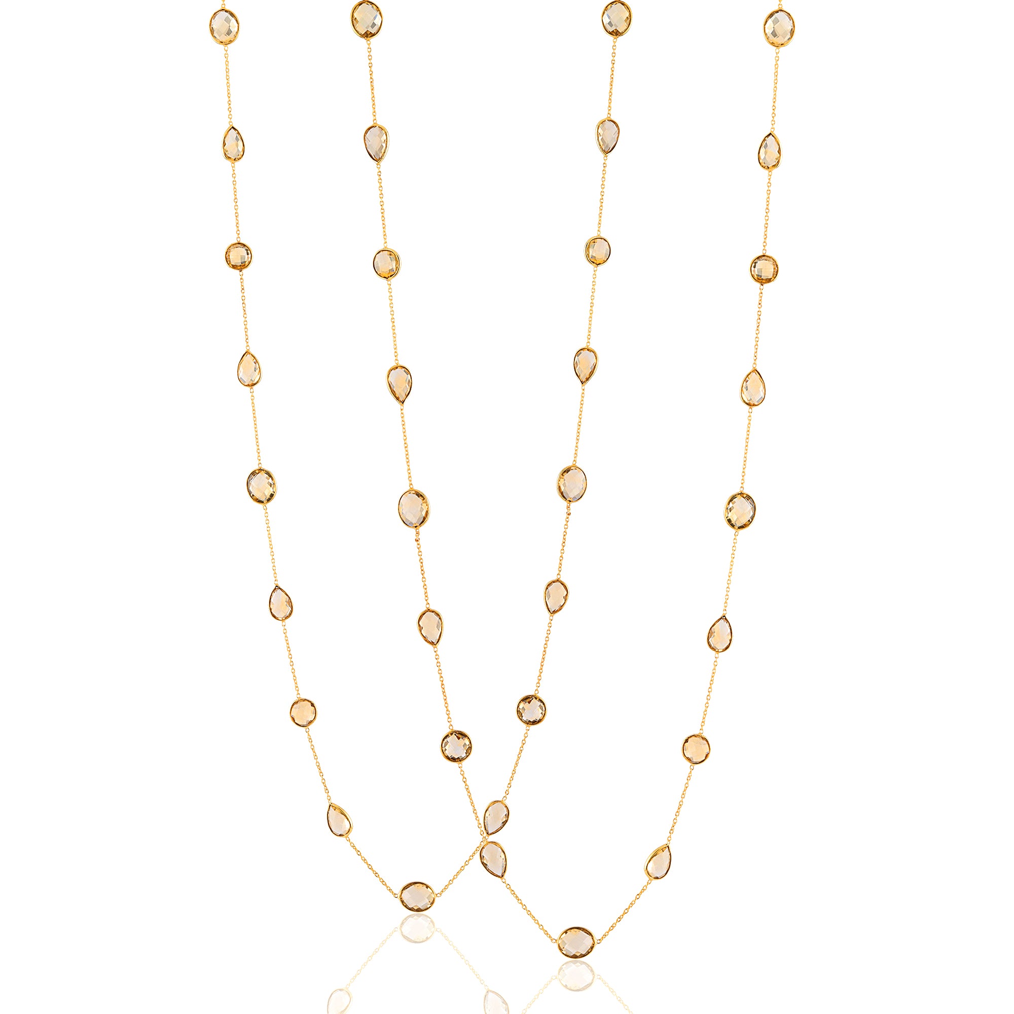 Large Citrine Station Necklace in Citrine, gold plated, handcrafted gemstone necklace Singapore