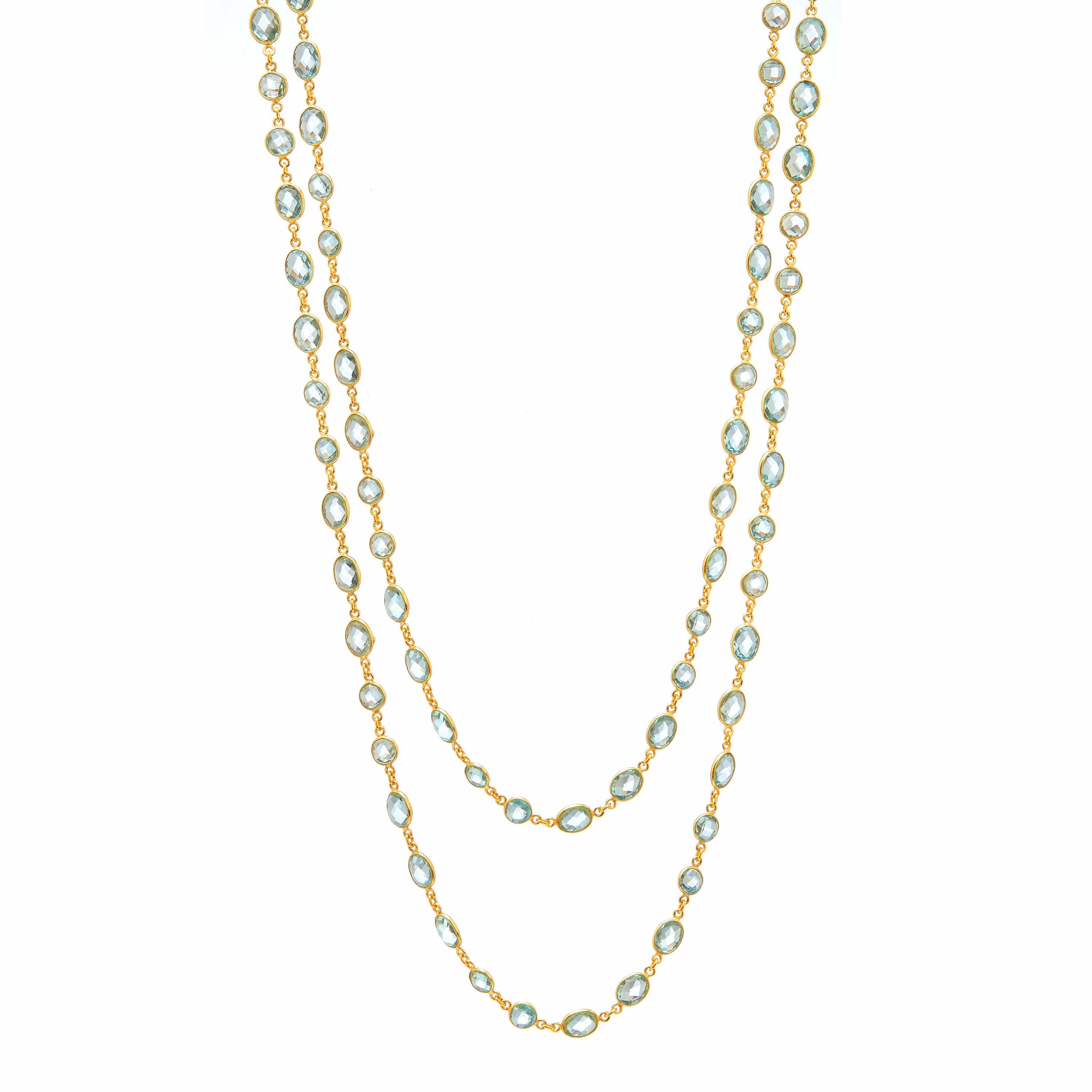 Bezel Set Blue Topaz Necklace