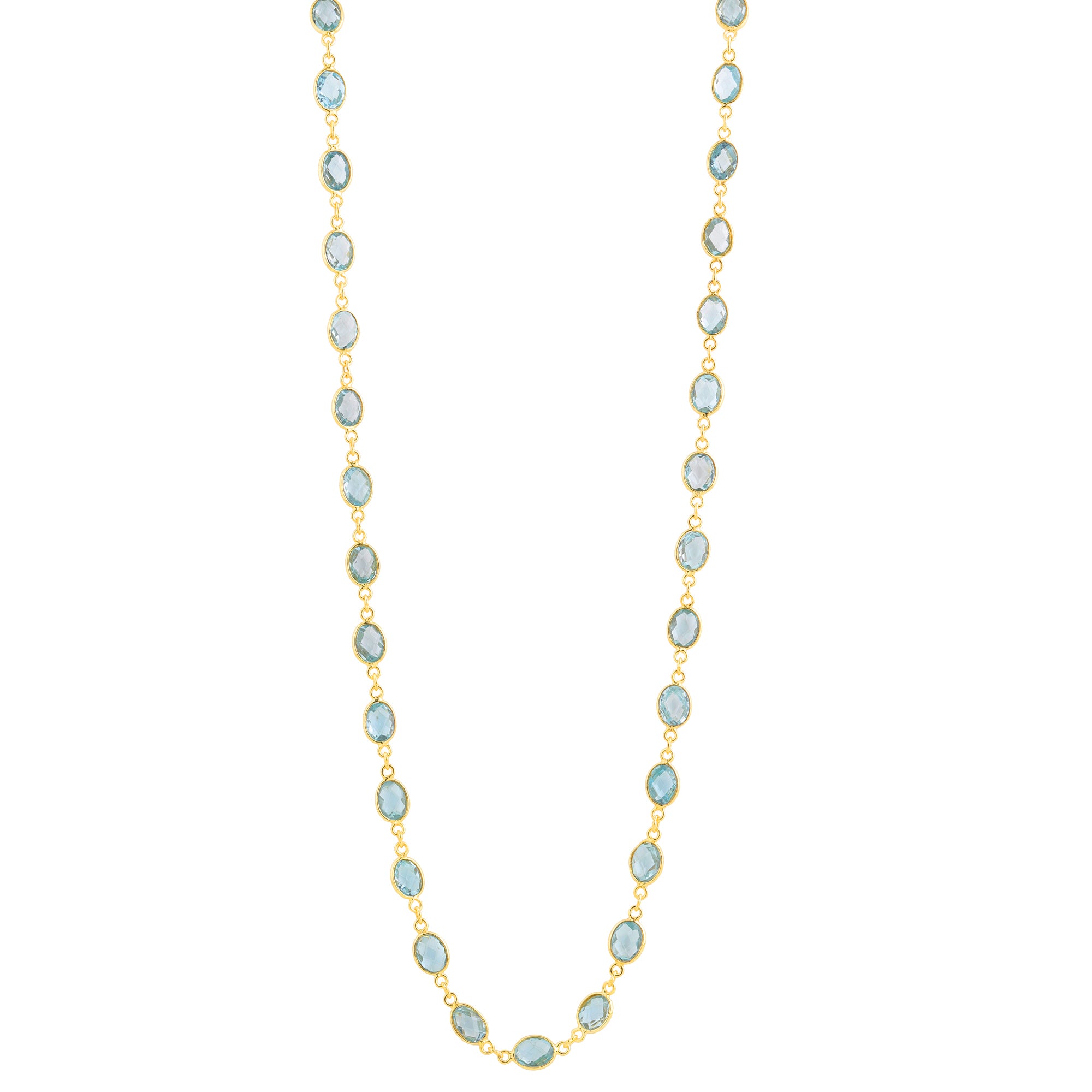 Bezel Set Blue Topaz Necklace