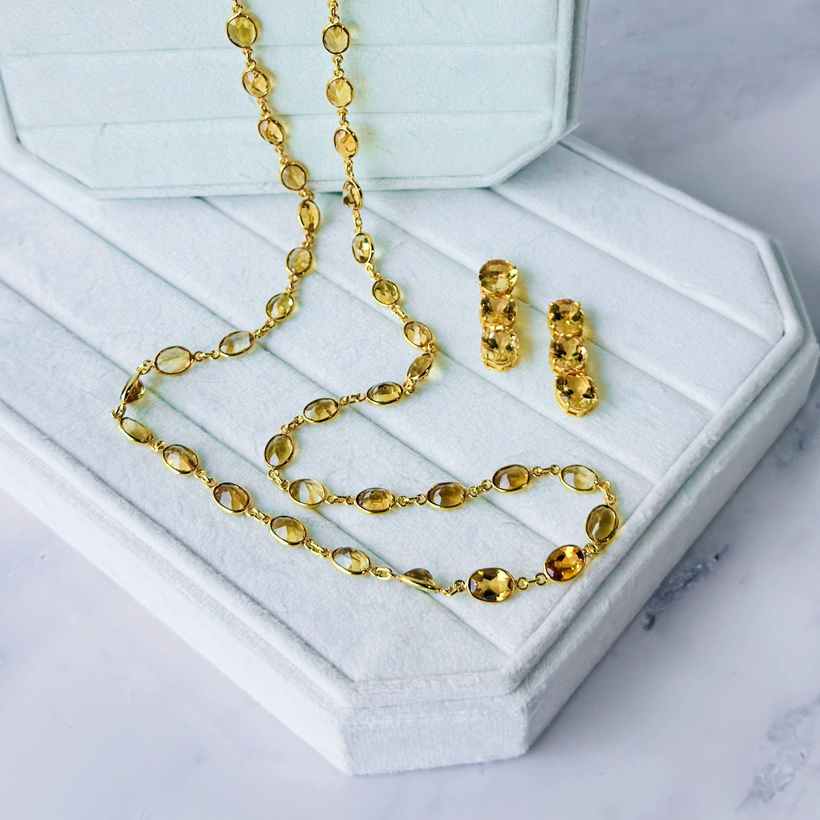 Bezel Set Citrine Necklace