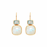 Earrings - Moonstone & Blue Topaz Drops