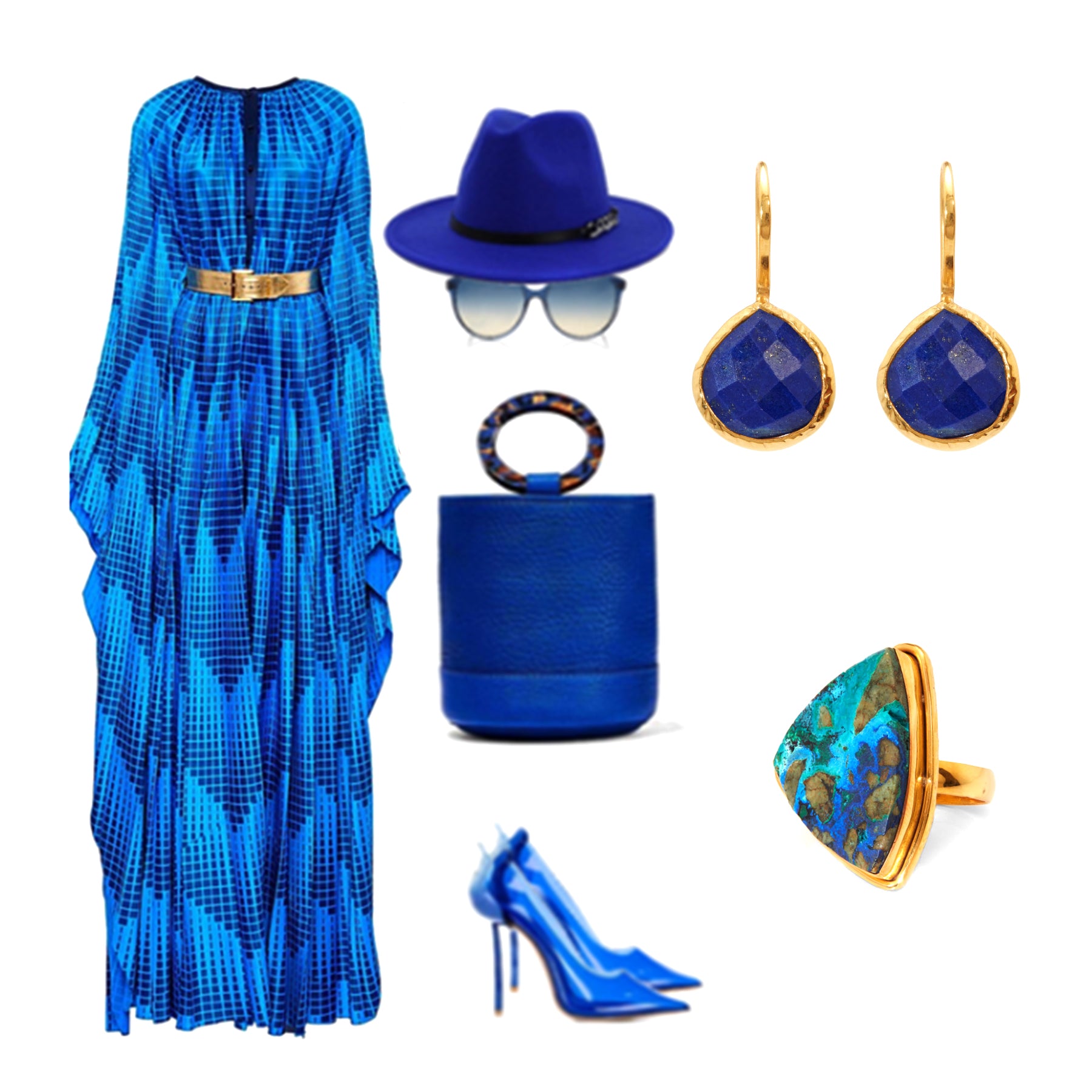 Teardrop Earrings in Lapis Lazuli in Lapis Lazuli, gold plated, handcrafted gemstone earrings Singapore
