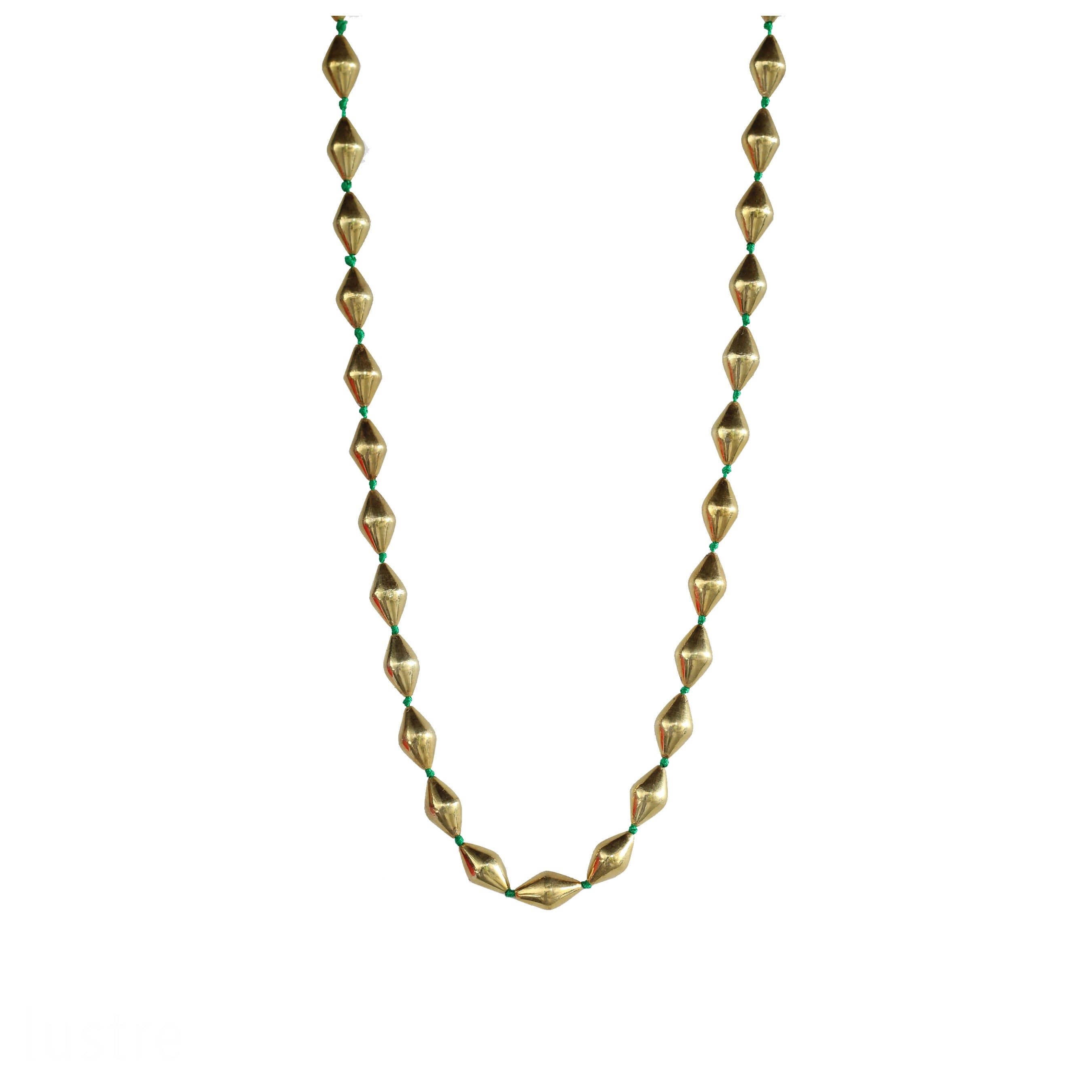 Gold Dholki Bead Necklace — Emerald Thread, gold plated, handcrafted gemstone necklace Singapore