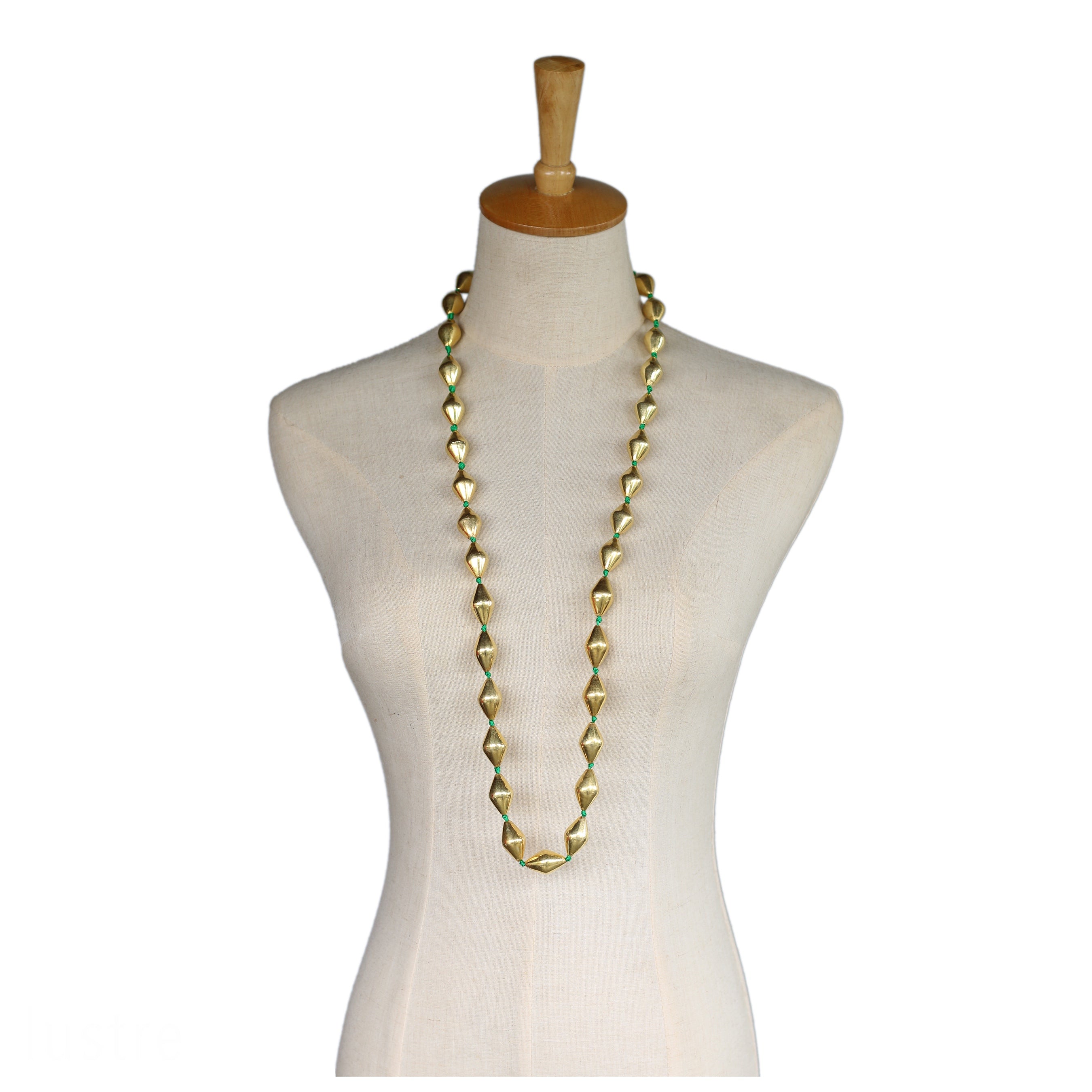 Gold Dholki Bead Necklace — Emerald Thread, gold plated, handcrafted gemstone necklace Singapore