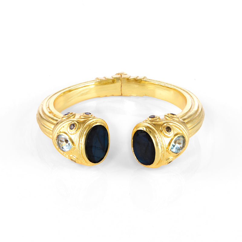 Cuff - Constantinople - Black Onyx and Blue Topaz