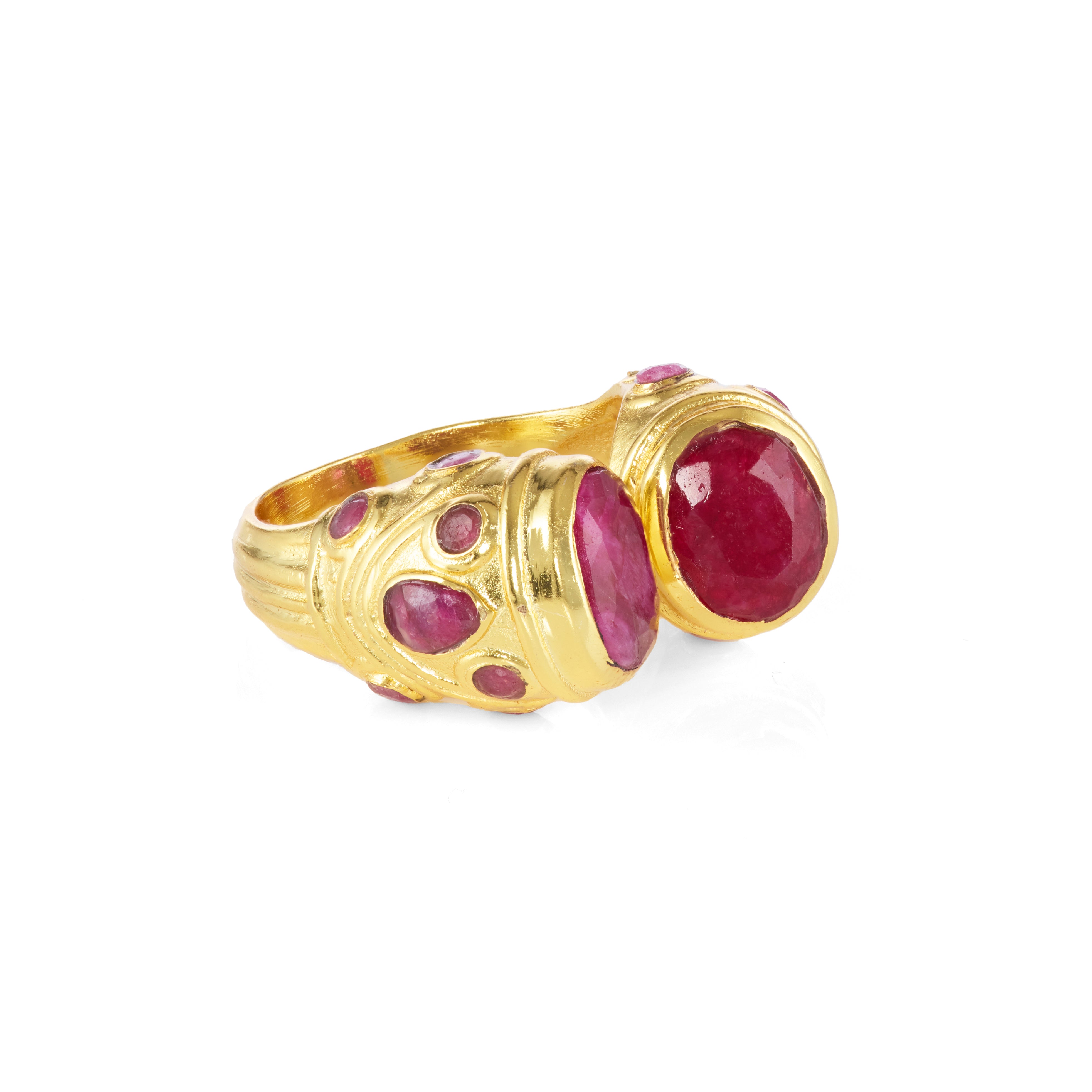 Luxury handcrafted gemstone ring with modern silhouette