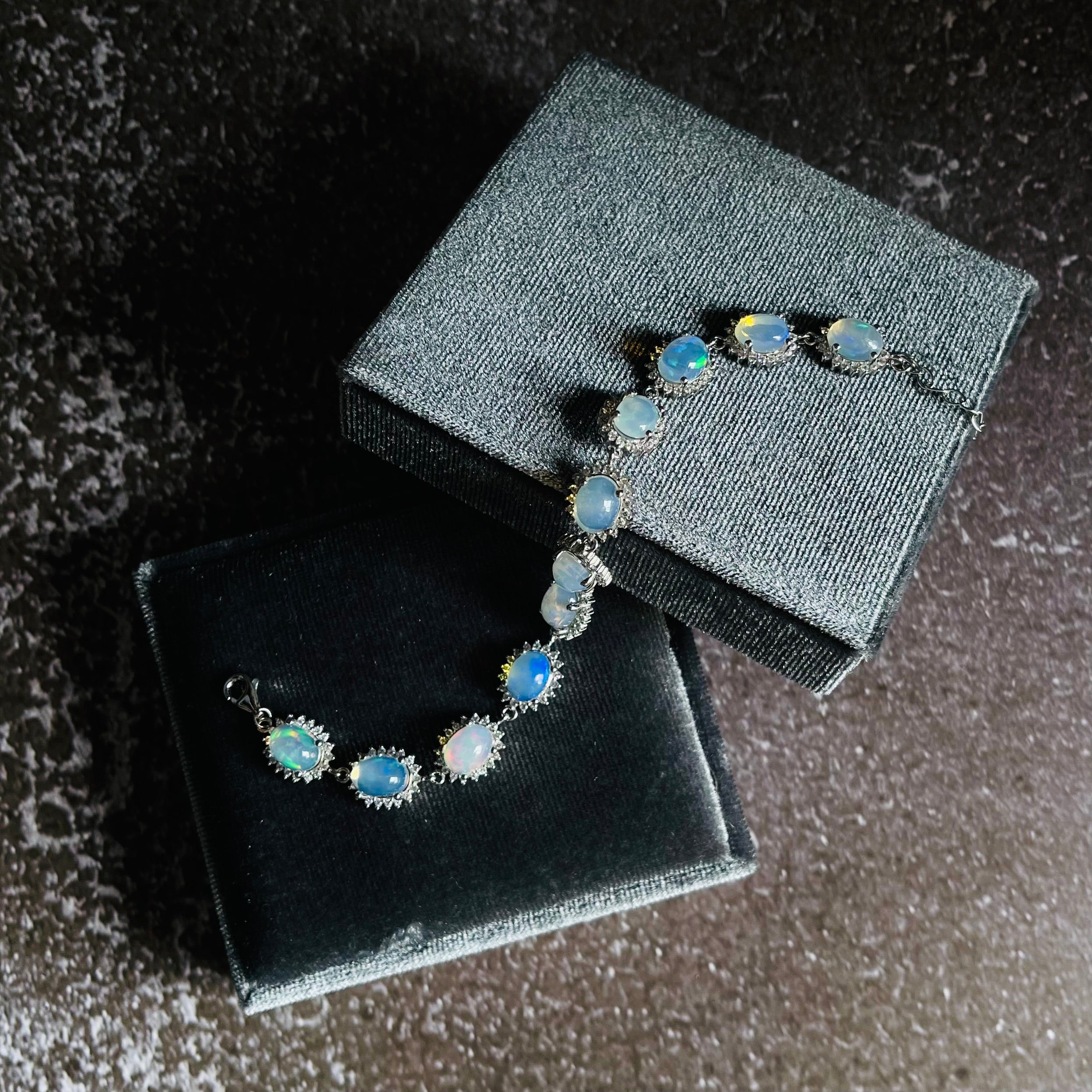 Opal & White Topaz Bracelet in Opal, gold plated, handcrafted gemstone bracelets Singapore