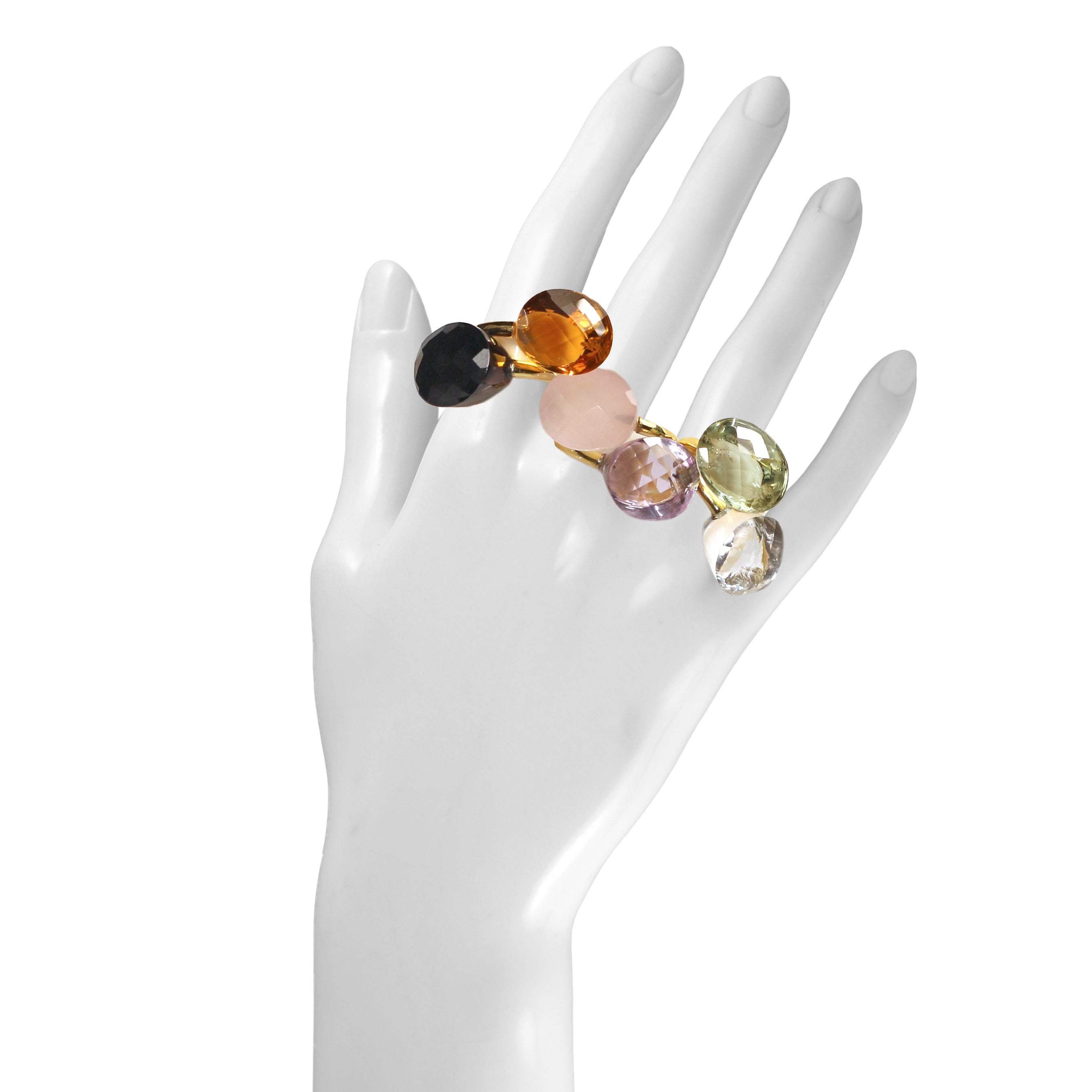 Jujube Ring in Rock Crystal in Rock Crystal, gold plated, handcrafted gemstone rings Singapore