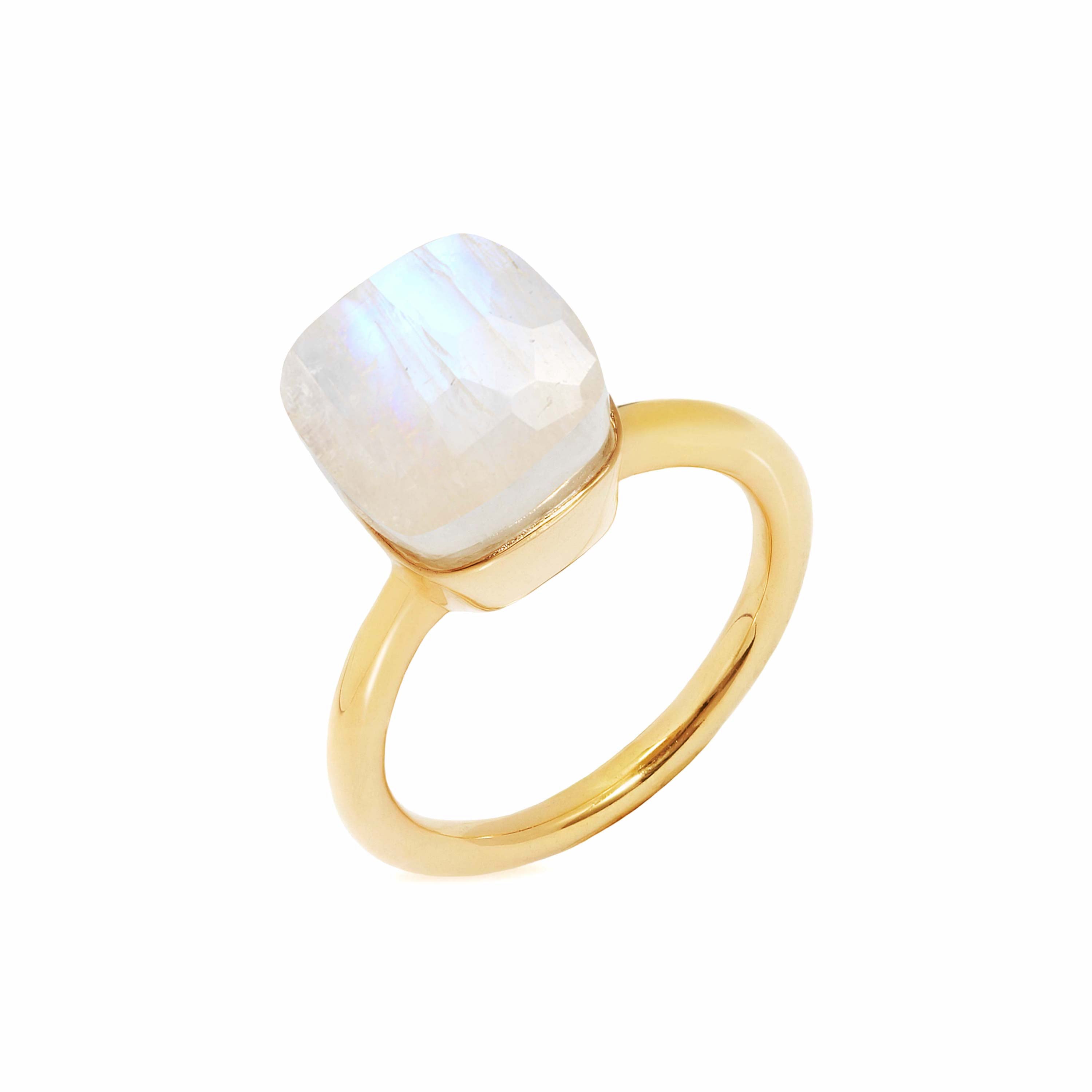 Naked Ring in Moonstone in Moonstone, gold plated, handcrafted gemstone rings Singapore