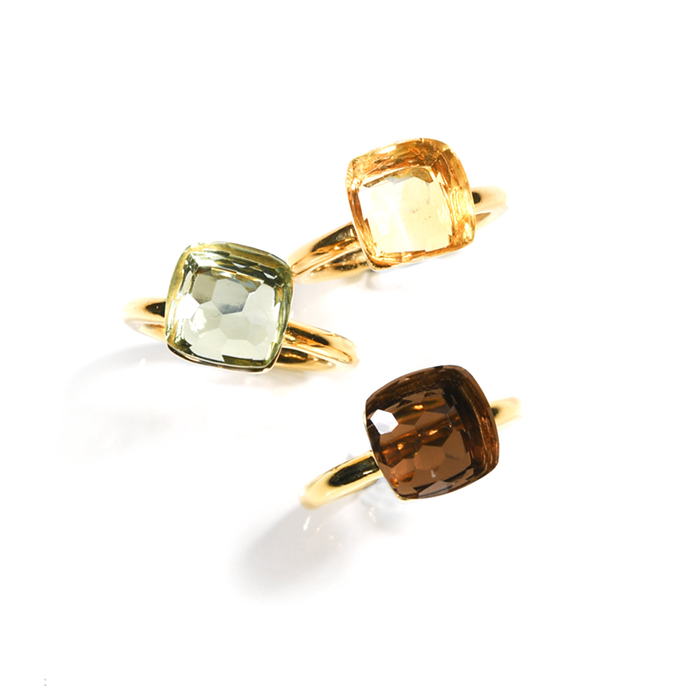 Naked Ring in Prasiolite in Prasiolite, gold plated, handcrafted gemstone rings Singapore