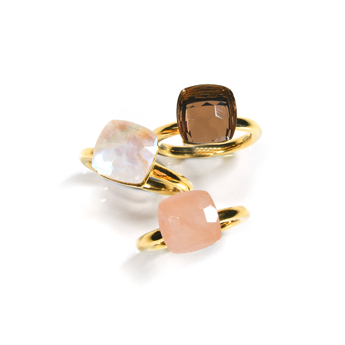 Naked Ring in Smoky Quartz, gold plated, handcrafted gemstone rings Singapore