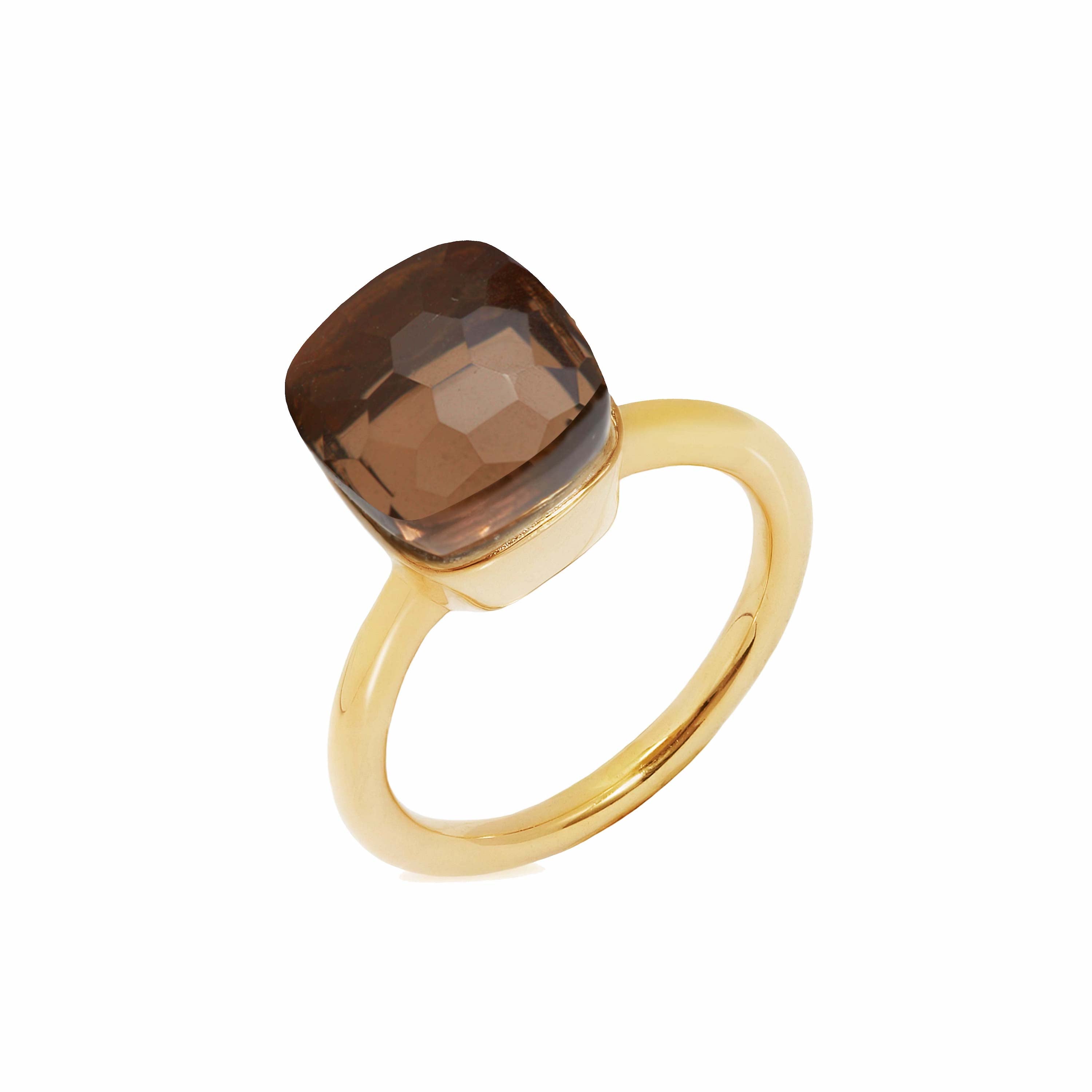 Naked Ring in Smoky Quartz, gold plated, handcrafted gemstone rings Singapore