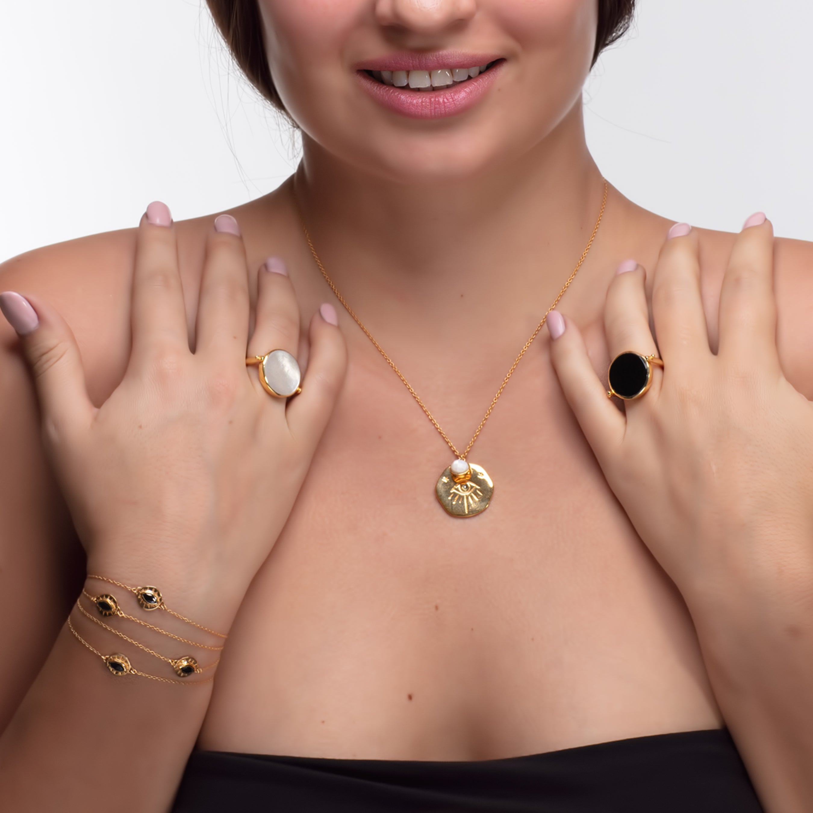 Necklace - Talisman Birthstone March - LAST PIECE in Aquamarine, gold plated, handcrafted gemstone necklace Singapore