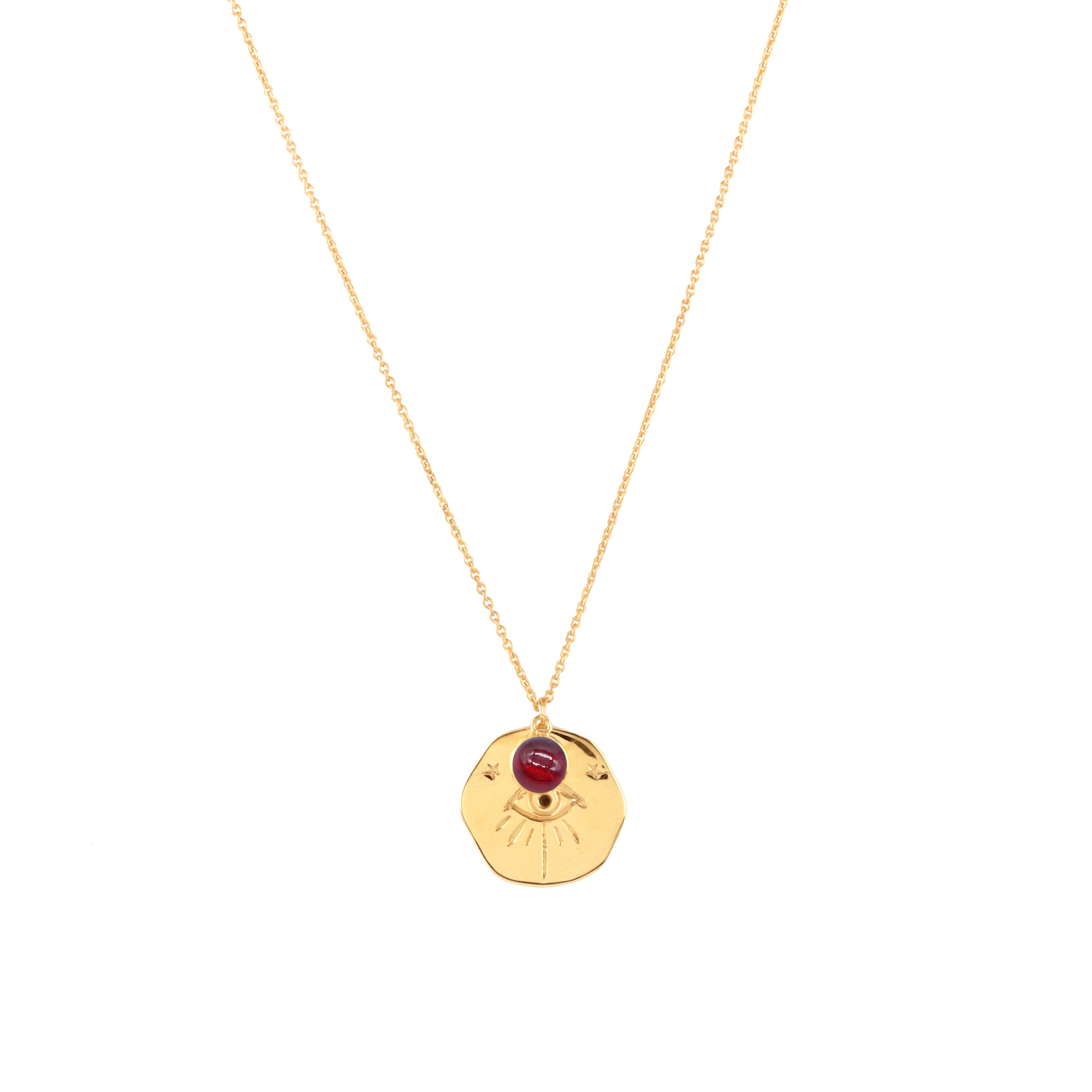 Talisman Birthstone July, gold plated, handcrafted gemstone necklace Singapore