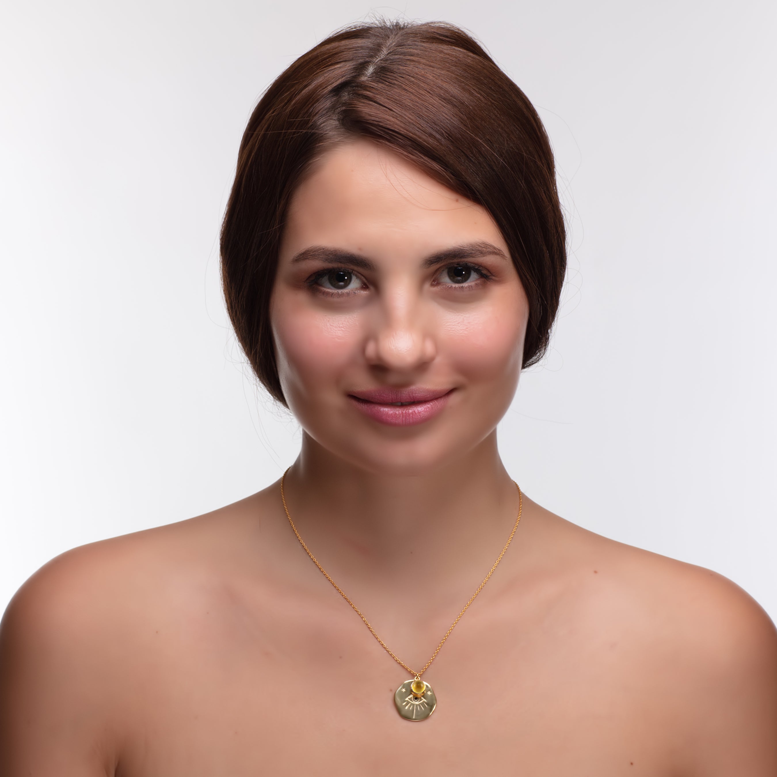 Necklace - Talisman Birthstone November in Citrine, gold plated, handcrafted gemstone necklace Singapore