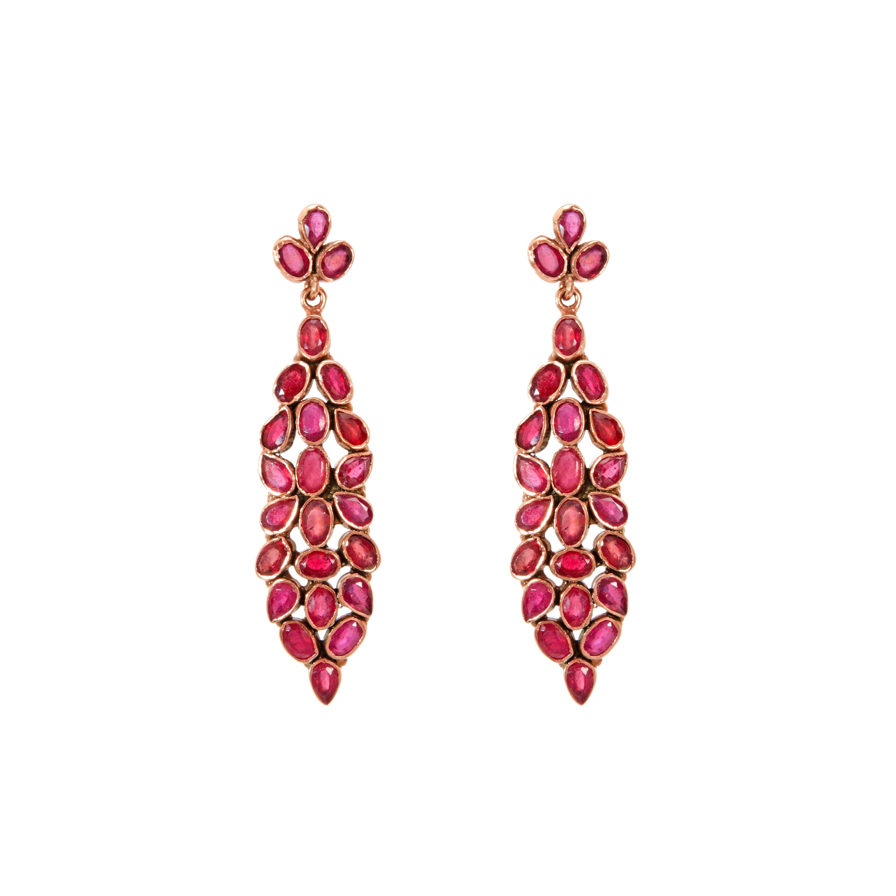 Ruby Leaf Earrings