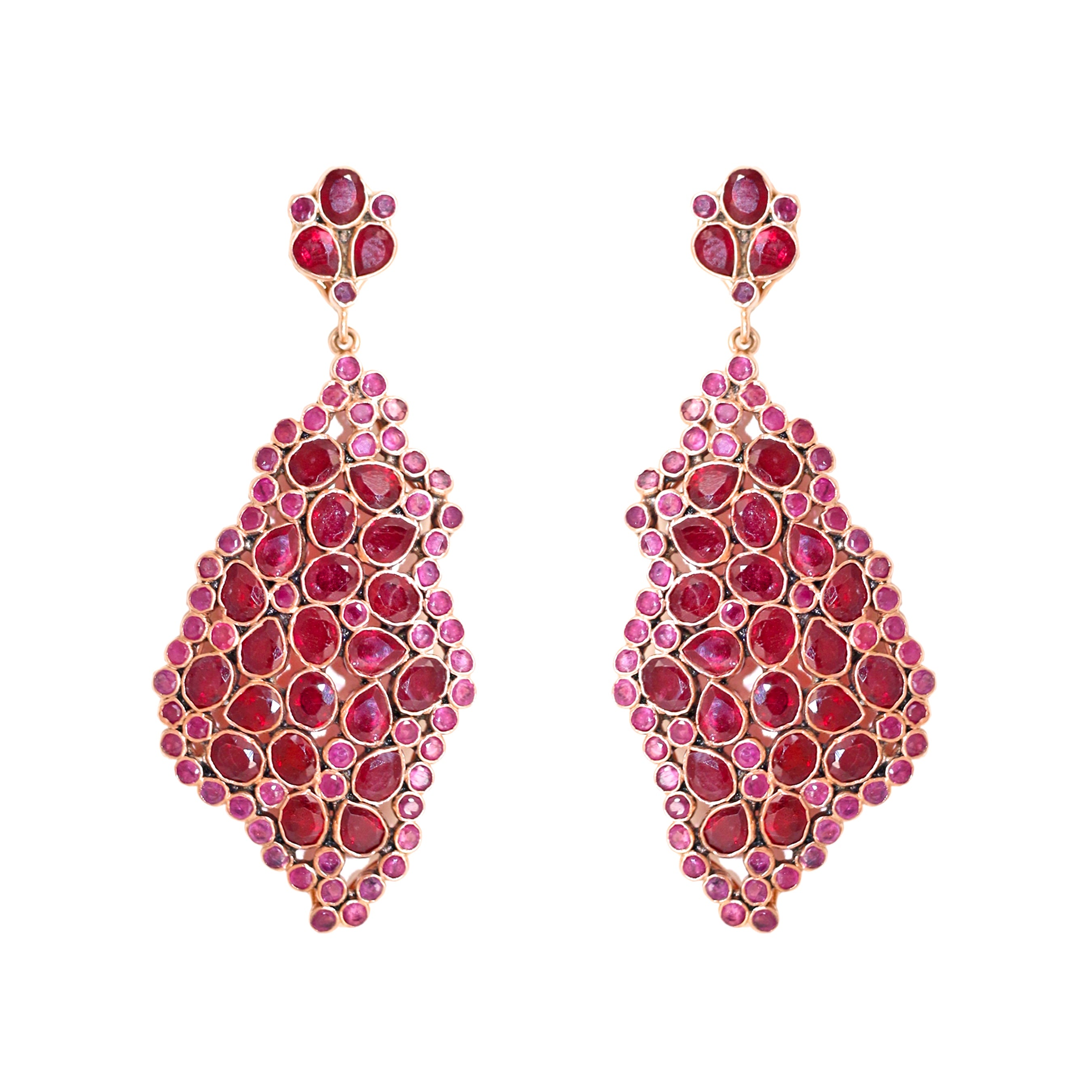 Free Form Ruby Earrings